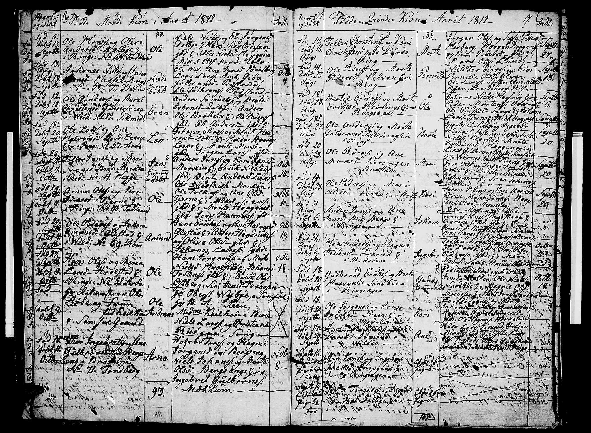 Ringsaker prestekontor, AV/SAH-PREST-014/I/Ia/L0005/0009: Parish register draft no. 5.9, 1811-1814, p. 16-17