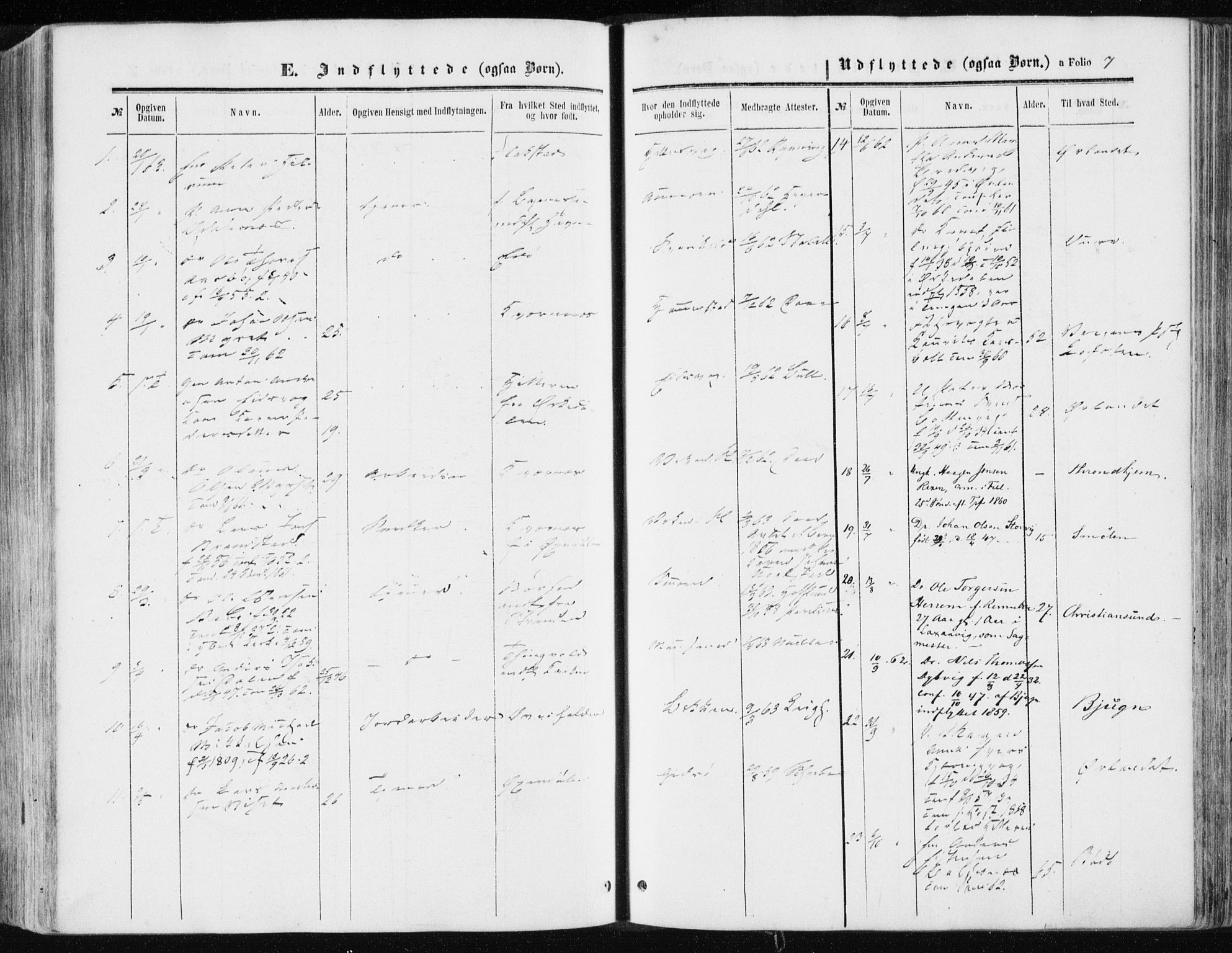 Ministerialprotokoller, klokkerbøker og fødselsregistre - Sør-Trøndelag, SAT/A-1456/634/L0531: Parish register (official) no. 634A07, 1861-1870, p. 7