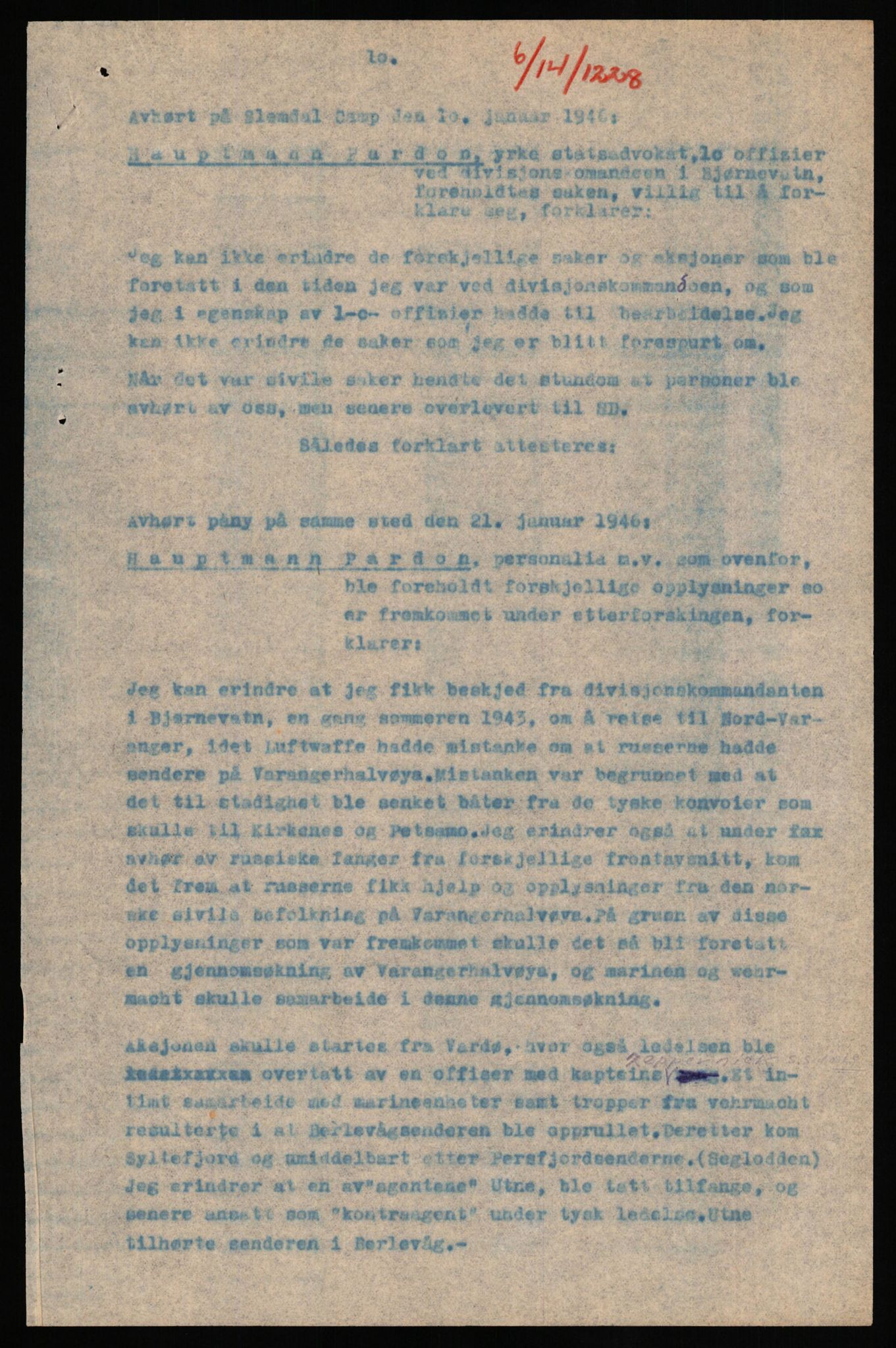 Forsvaret, Forsvarets overkommando II, AV/RA-RAFA-3915/D/Db/L0025: CI Questionaires. Tyske okkupasjonsstyrker i Norge. Tyskere., 1945-1946, p. 354