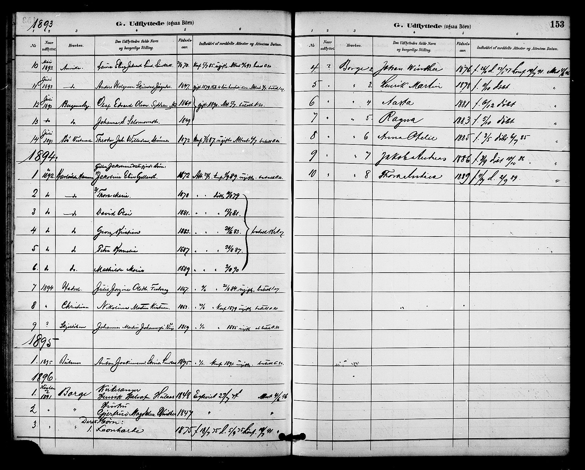 Ministerialprotokoller, klokkerbøker og fødselsregistre - Nordland, AV/SAT-A-1459/876/L1097: Parish register (official) no. 876A03, 1886-1896, p. 153