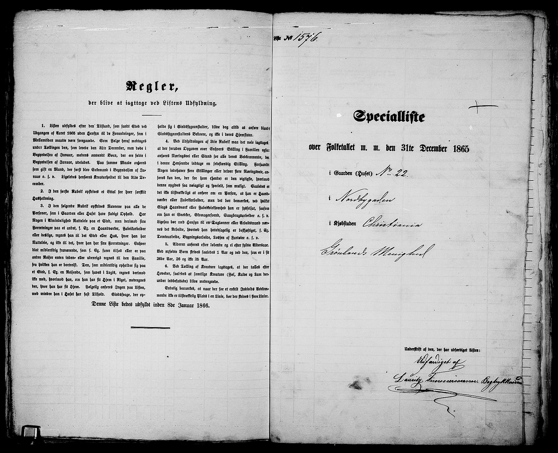 RA, 1865 census for Kristiania, 1865, p. 3579