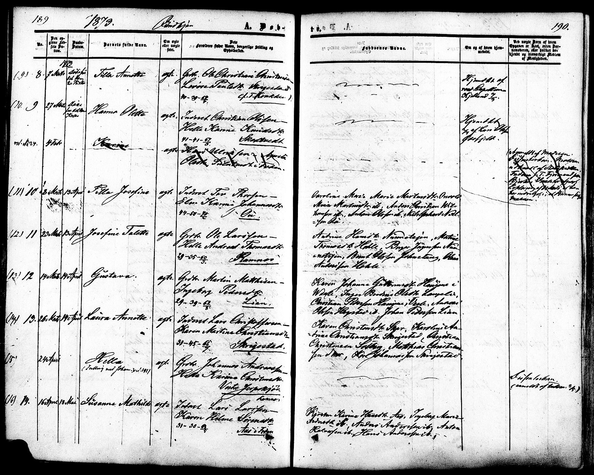 Ramnes kirkebøker, AV/SAKO-A-314/F/Fa/L0006: Parish register (official) no. I 6, 1862-1877, p. 189-190