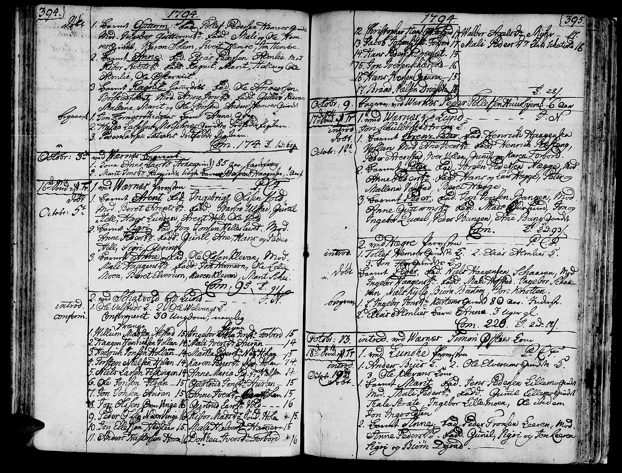 Ministerialprotokoller, klokkerbøker og fødselsregistre - Nord-Trøndelag, SAT/A-1458/709/L0059: Parish register (official) no. 709A06, 1781-1797, p. 394-395