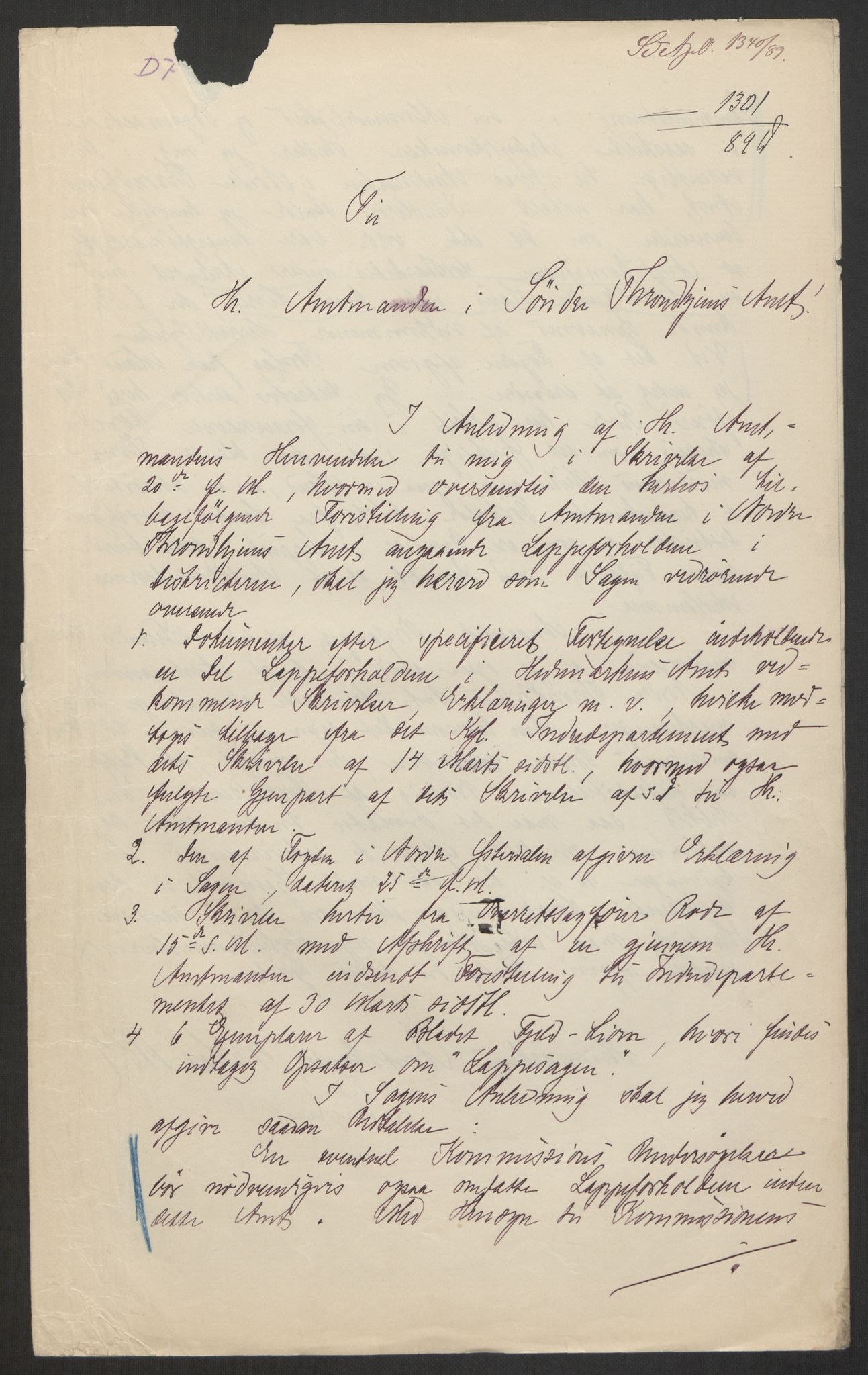 Landbruksdepartementet, Kontorer for reindrift og ferskvannsfiske, AV/RA-S-1247/2/E/Eb/L0014: Lappekommisjonen, 1885-1890, p. 452