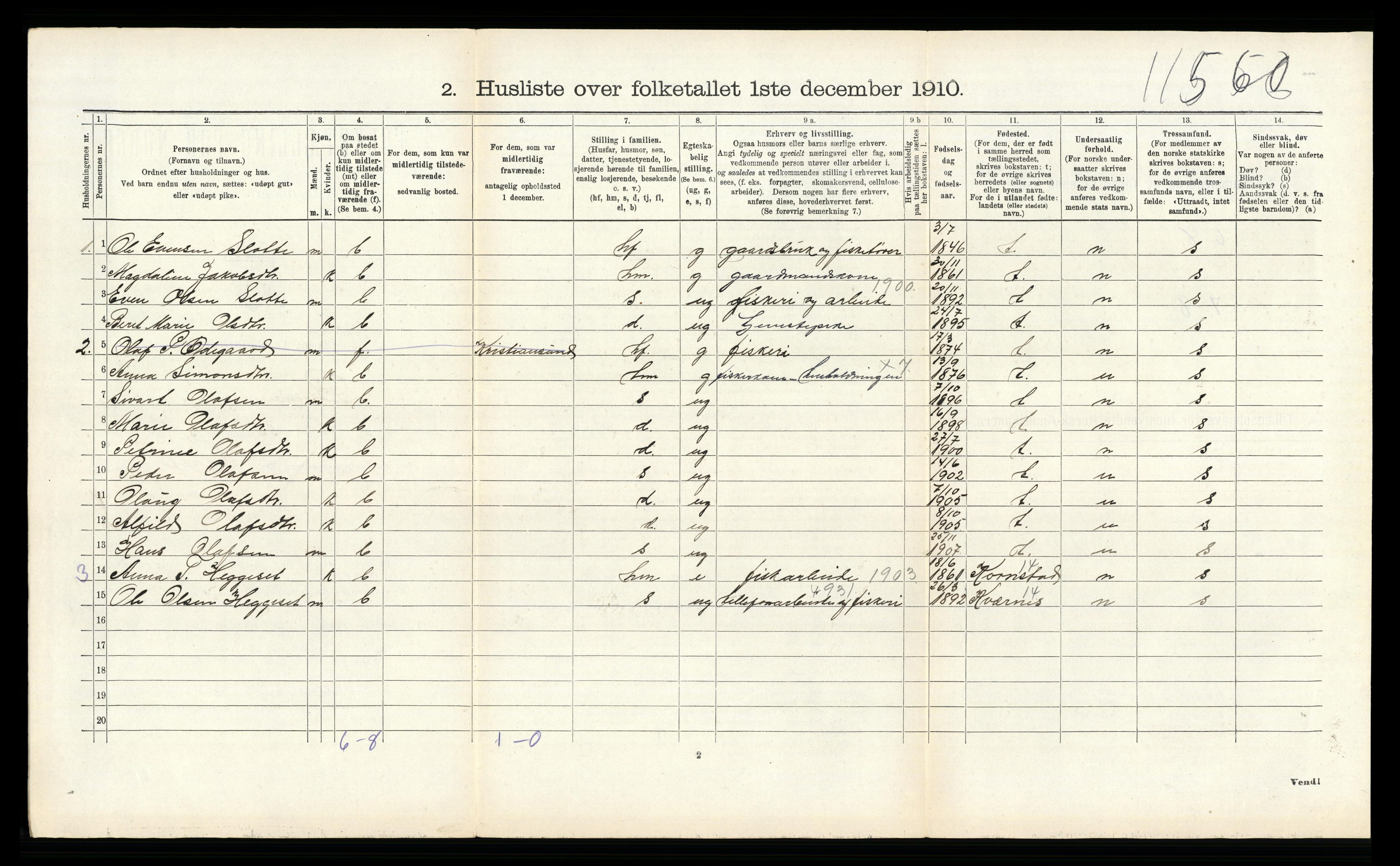 RA, 1910 census for Bremsnes, 1910, p. 807