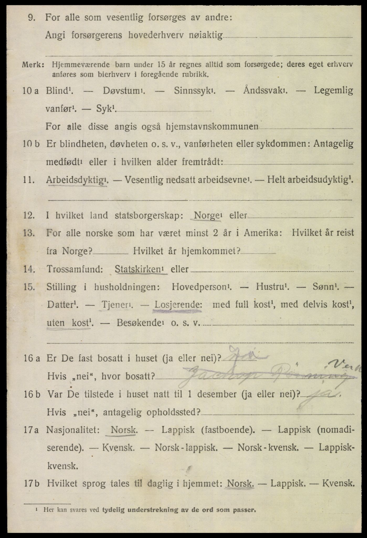 SAT, 1920 census for Verdal, 1920, p. 5326