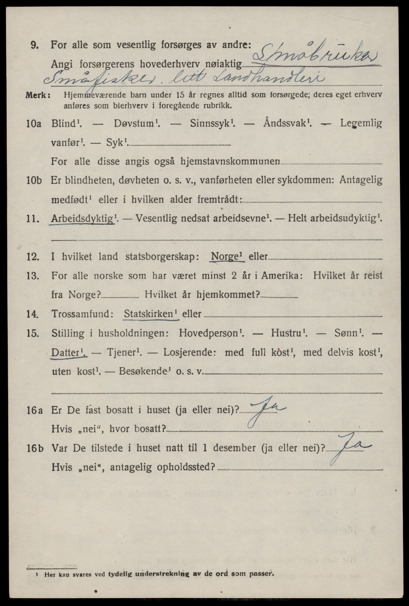 SAST, 1920 census for Hjelmeland, 1920, p. 1258