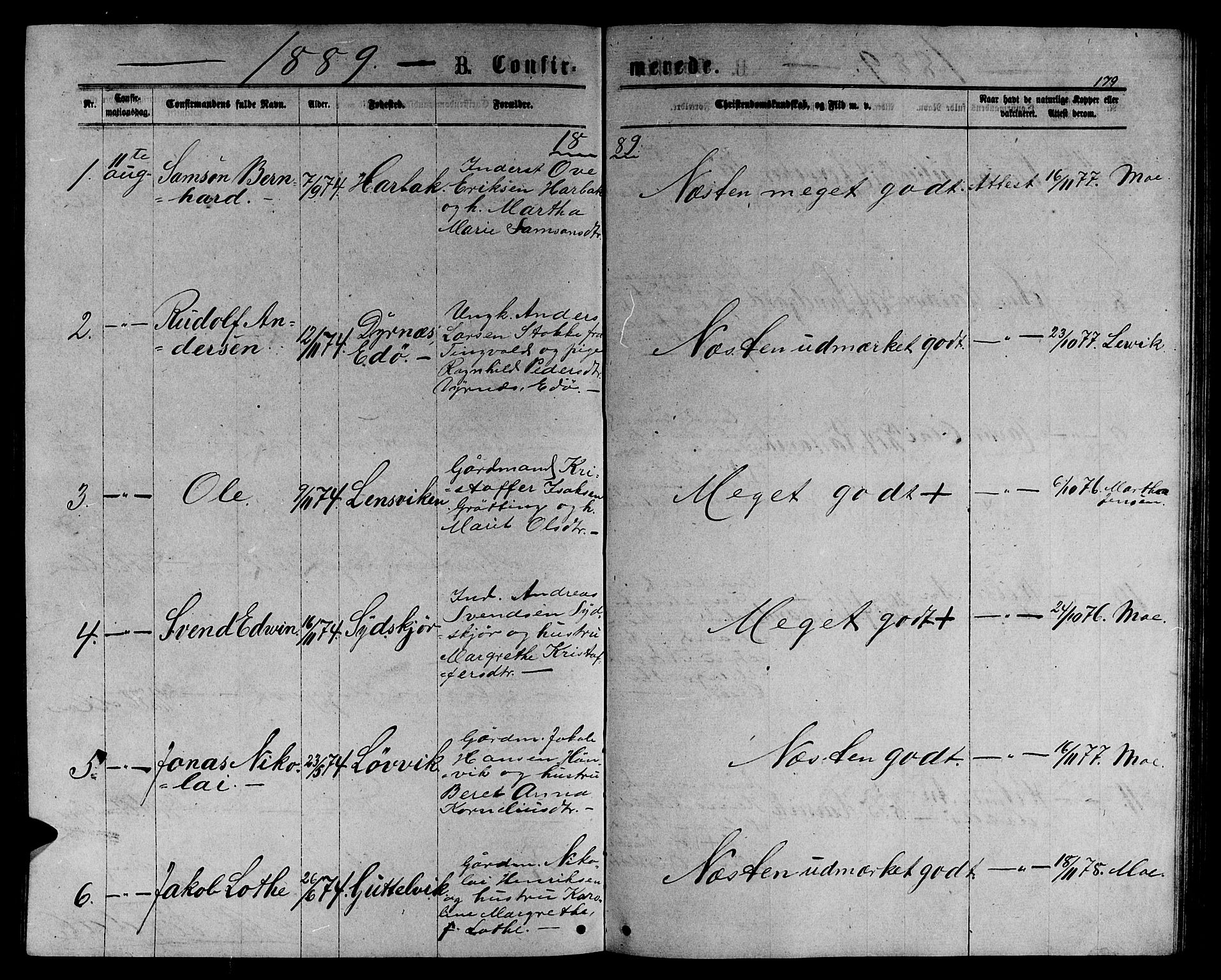 Ministerialprotokoller, klokkerbøker og fødselsregistre - Sør-Trøndelag, SAT/A-1456/656/L0695: Parish register (copy) no. 656C01, 1867-1889, p. 179
