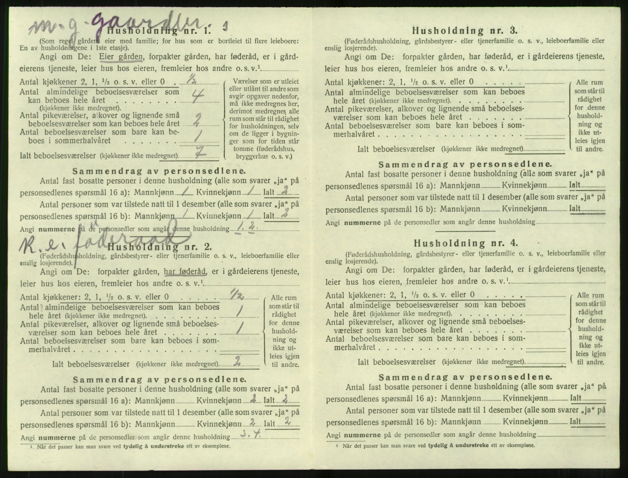 SAT, 1920 census for Stordal, 1920, p. 287