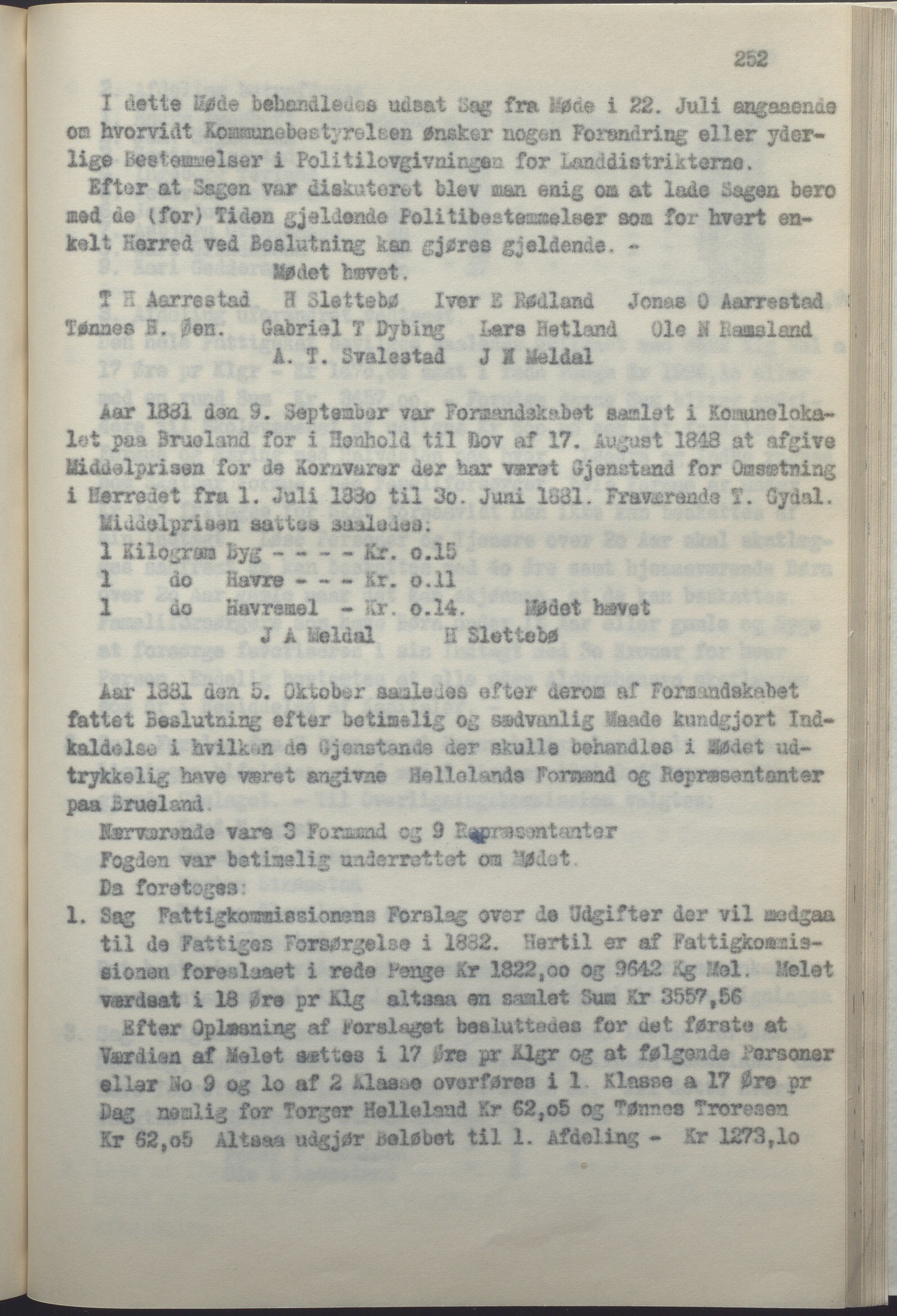 Helleland kommune - Formannskapet, IKAR/K-100479/A/Ab/L0002: Avskrift av møtebok, 1866-1887, p. 252