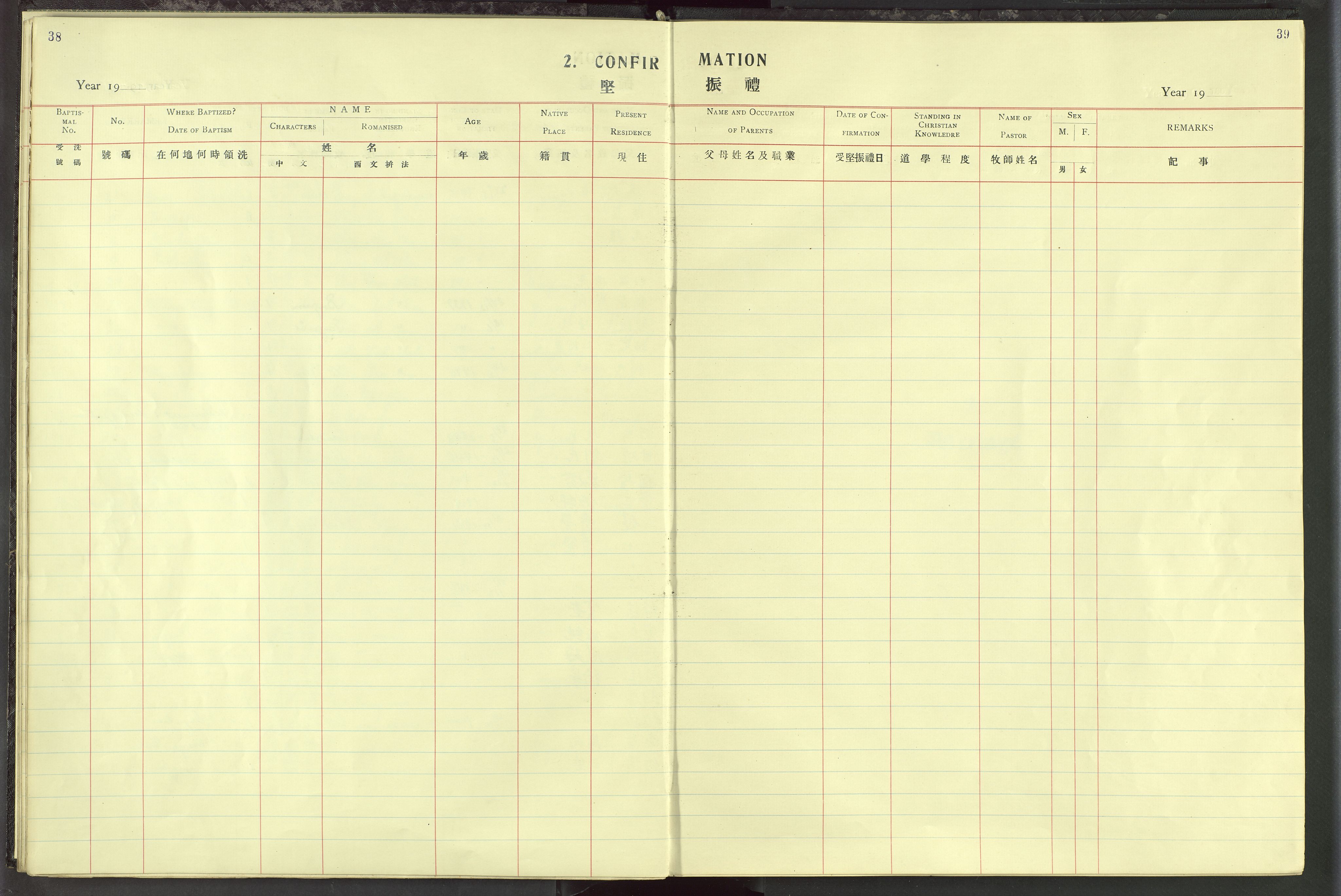 Det Norske Misjonsselskap - utland - Kina (Hunan), VID/MA-A-1065/Dm/L0019: Parish register (official) no. 57, 1920-1949, p. 38-39