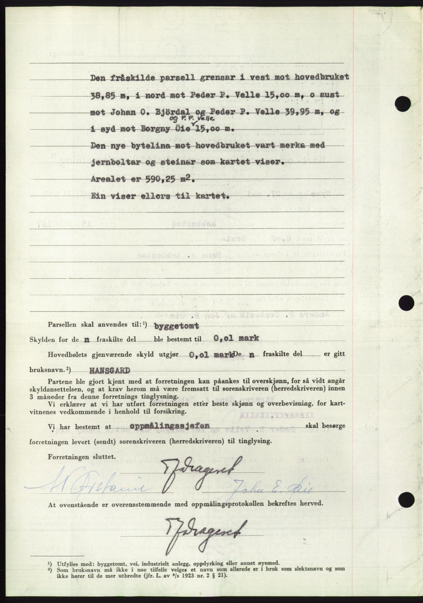 Søre Sunnmøre sorenskriveri, AV/SAT-A-4122/1/2/2C/L0092: Mortgage book no. 18A, 1952-1952, Diary no: : 1356/1952