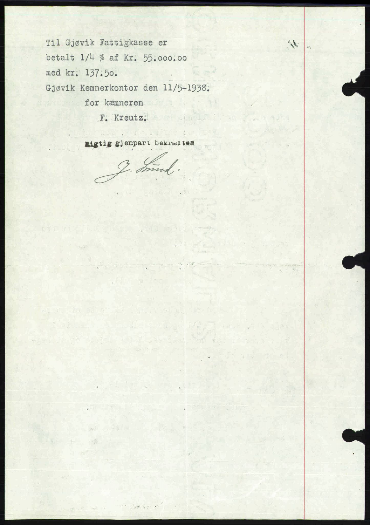 Toten tingrett, SAH/TING-006/H/Hb/Hbc/L0004: Mortgage book no. Hbc-04, 1938-1938, Diary no: : 877/1938