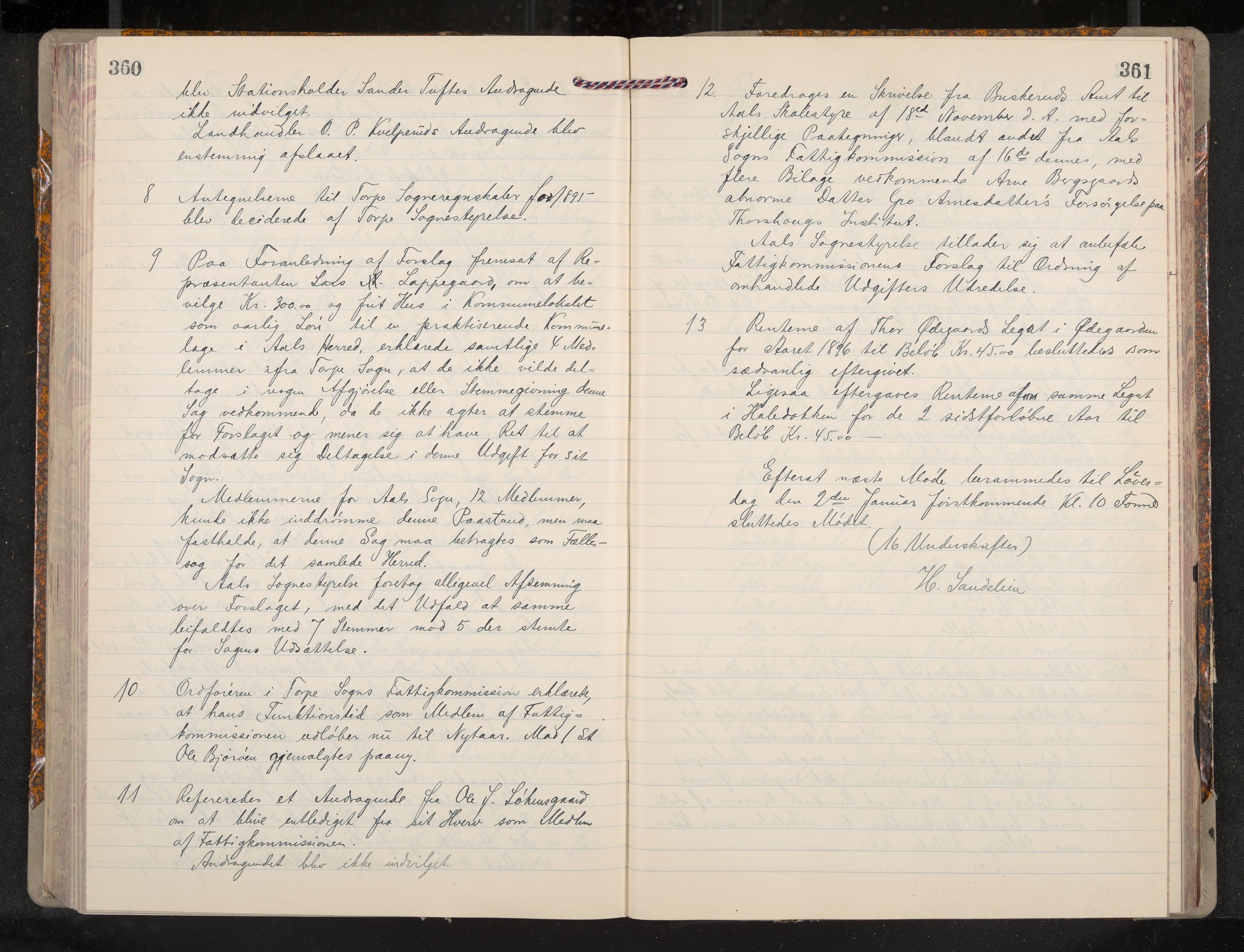 Ål formannskap og sentraladministrasjon, IKAK/0619021/A/Aa/L0004: Utskrift av møtebok, 1881-1901, p. 360-361