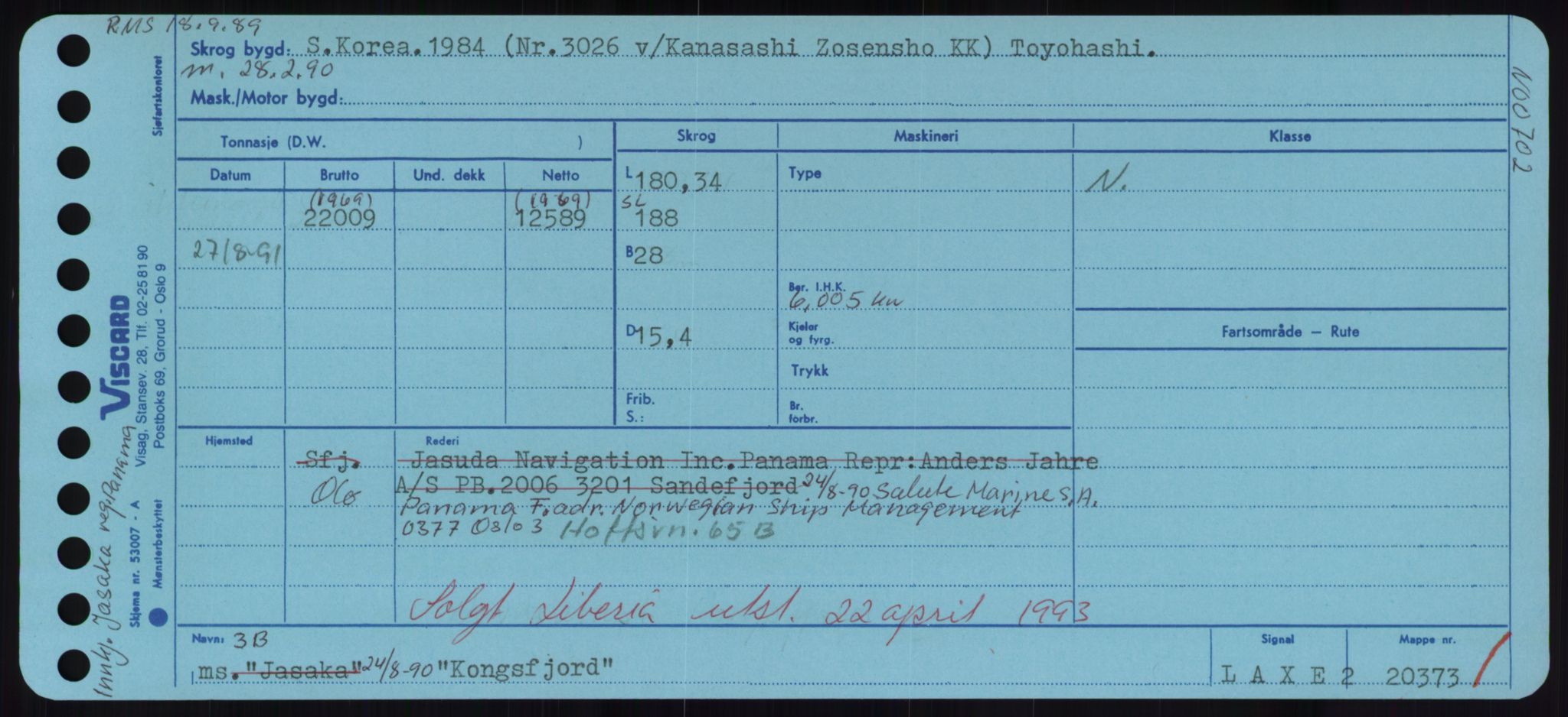 Sjøfartsdirektoratet med forløpere, Skipsmålingen, RA/S-1627/H/Hd/L0020: Fartøy, K-Kon, p. 537