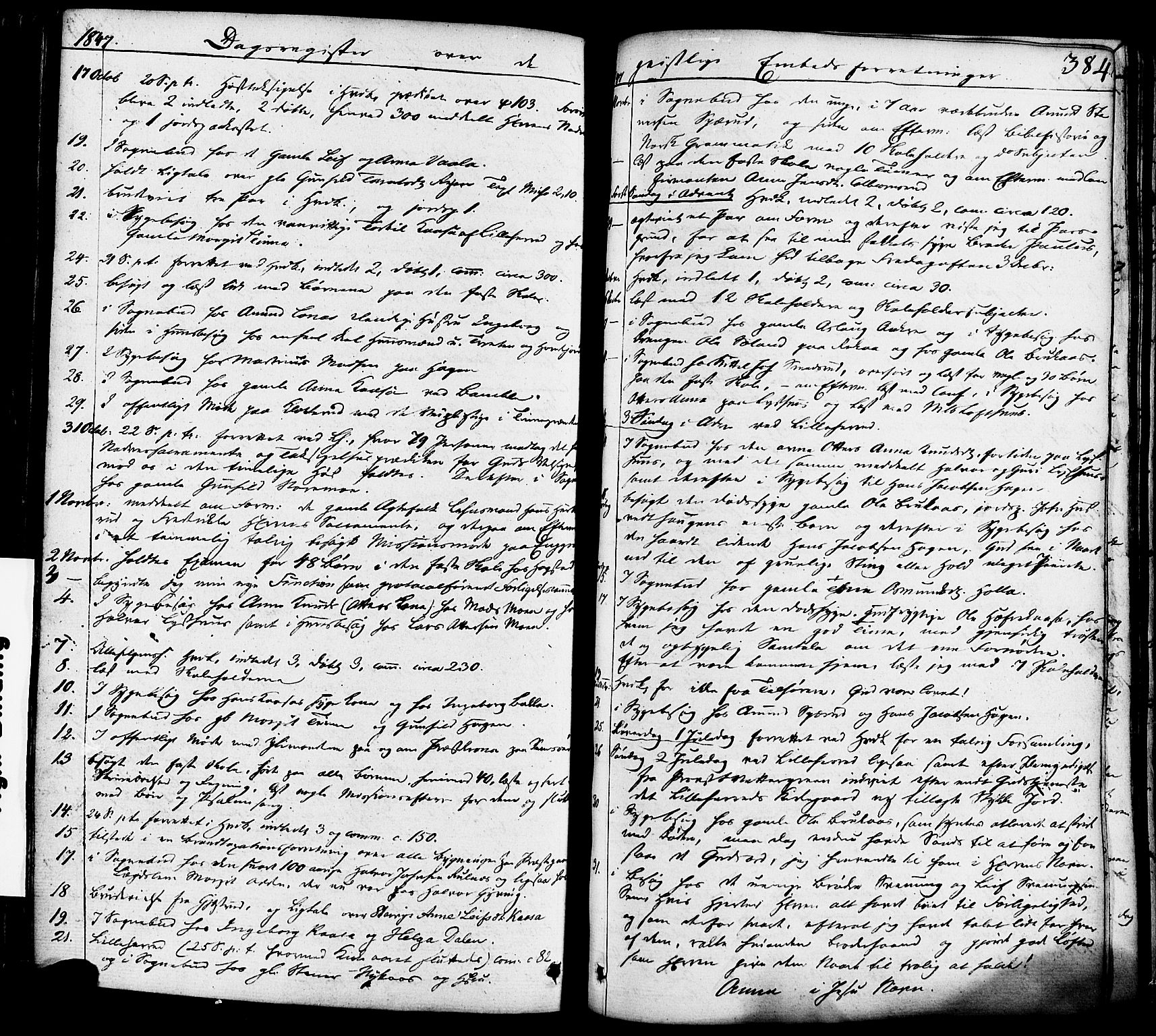 Heddal kirkebøker, AV/SAKO-A-268/F/Fa/L0006: Parish register (official) no. I 6, 1837-1854, p. 384