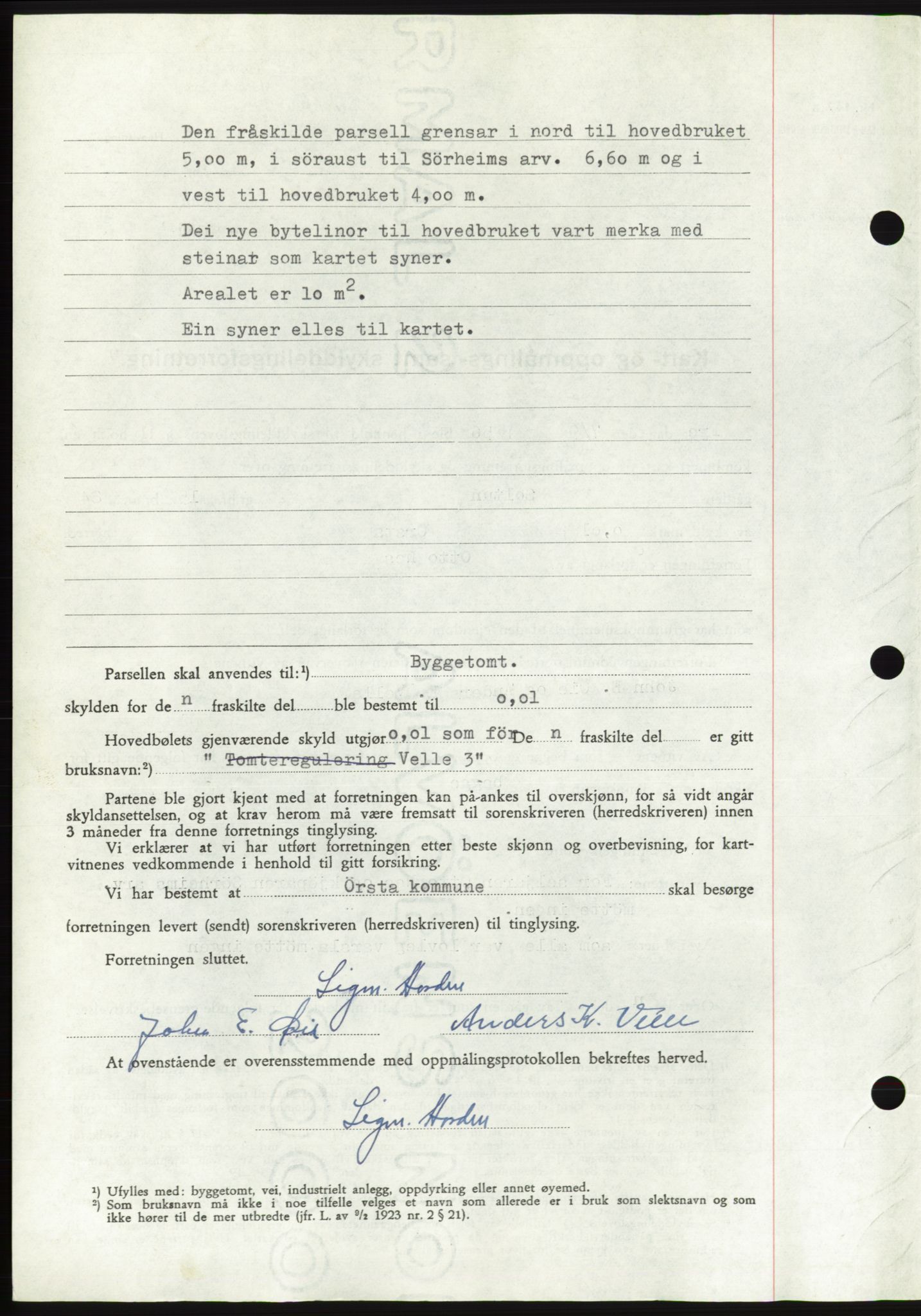 Søre Sunnmøre sorenskriveri, AV/SAT-A-4122/1/2/2C/L0105: Mortgage book no. 31A, 1956-1957, Diary no: : 195/1957