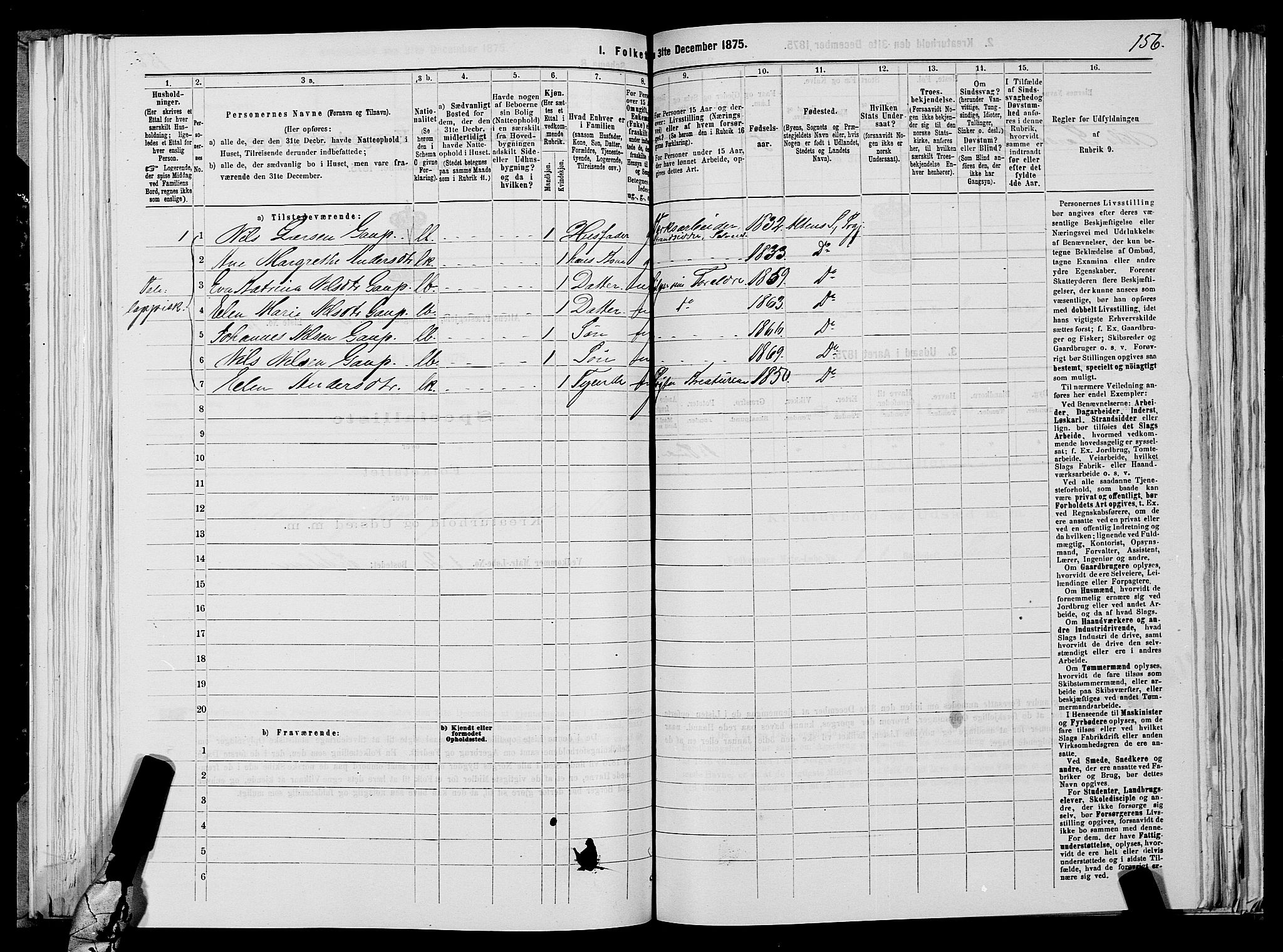 SATØ, 1875 census for 2012P Alta, 1875, p. 2156