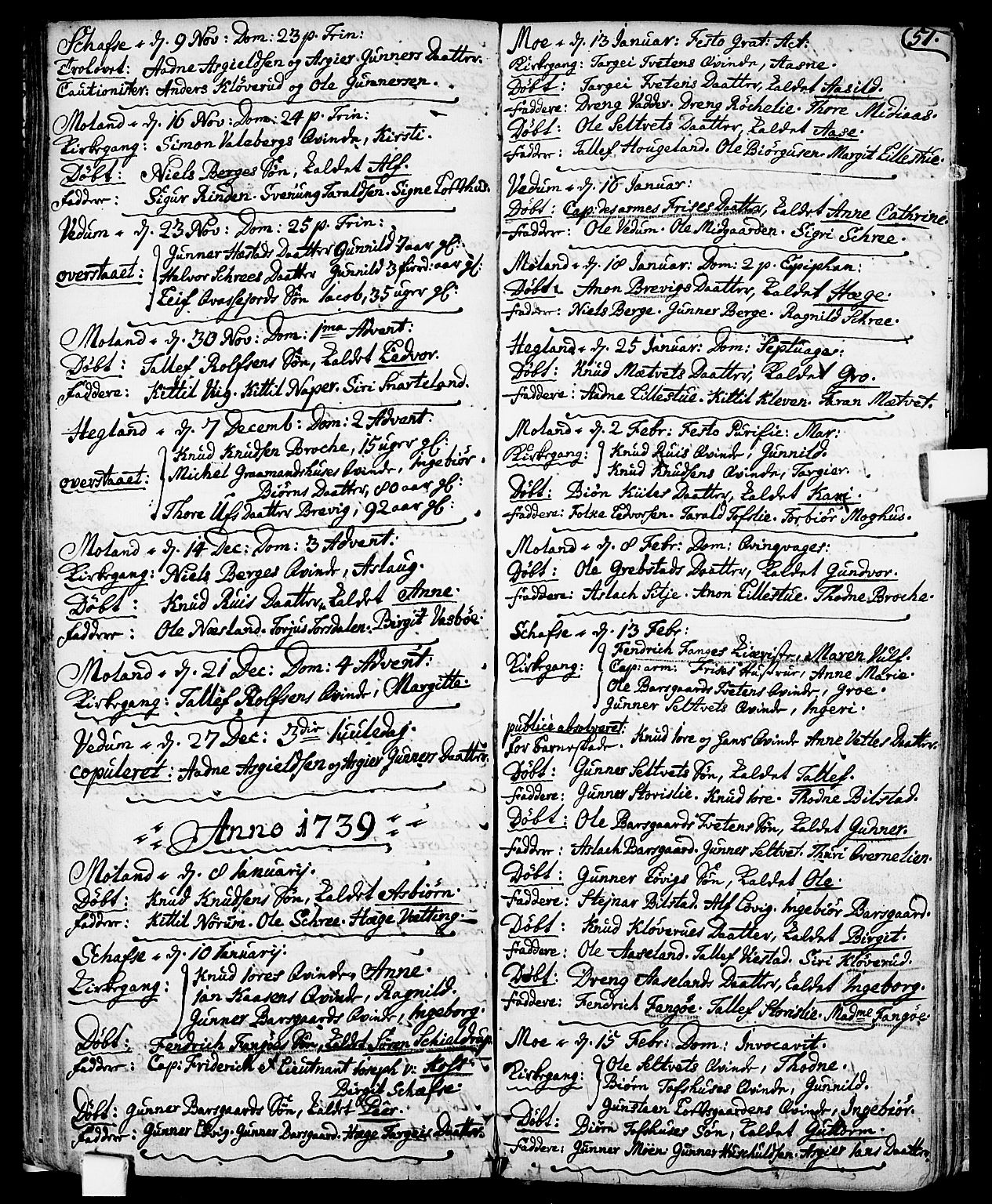 Fyresdal kirkebøker, SAKO/A-263/F/Fa/L0001: Parish register (official) no. I 1, 1724-1748, p. 51