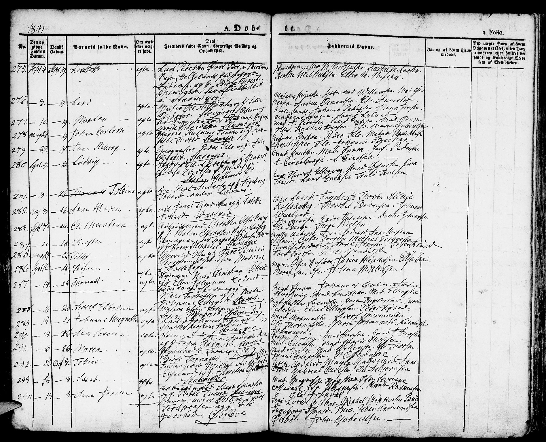 Domkirken sokneprestkontor, SAST/A-101812/001/30/30BA/L0011: Parish register (official) no. A 11, 1832-1856