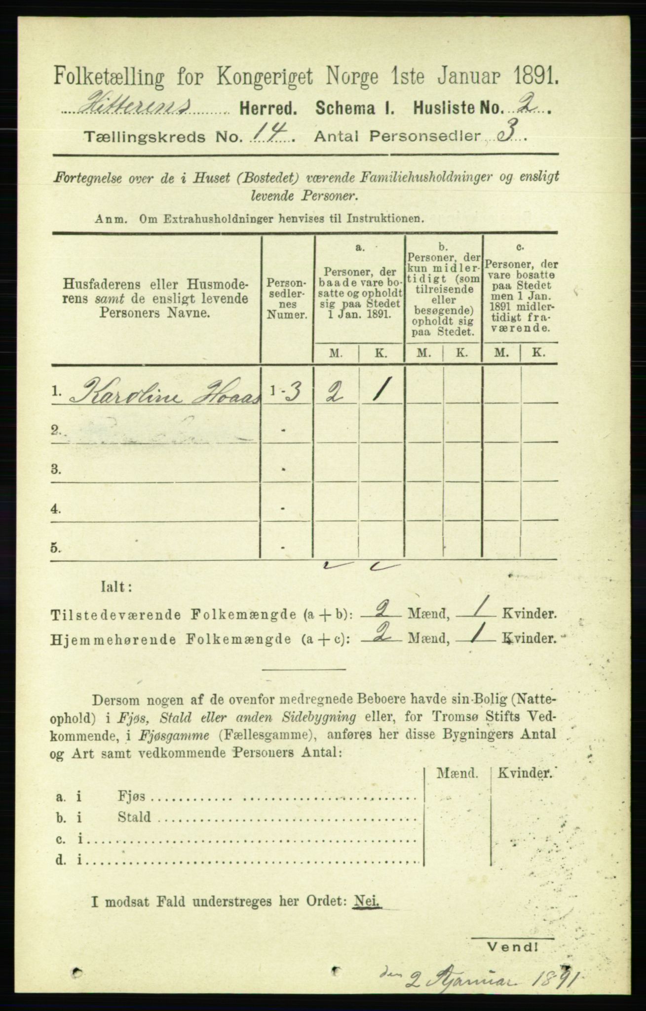 RA, 1891 census for 1617 Hitra, 1891, p. 2955