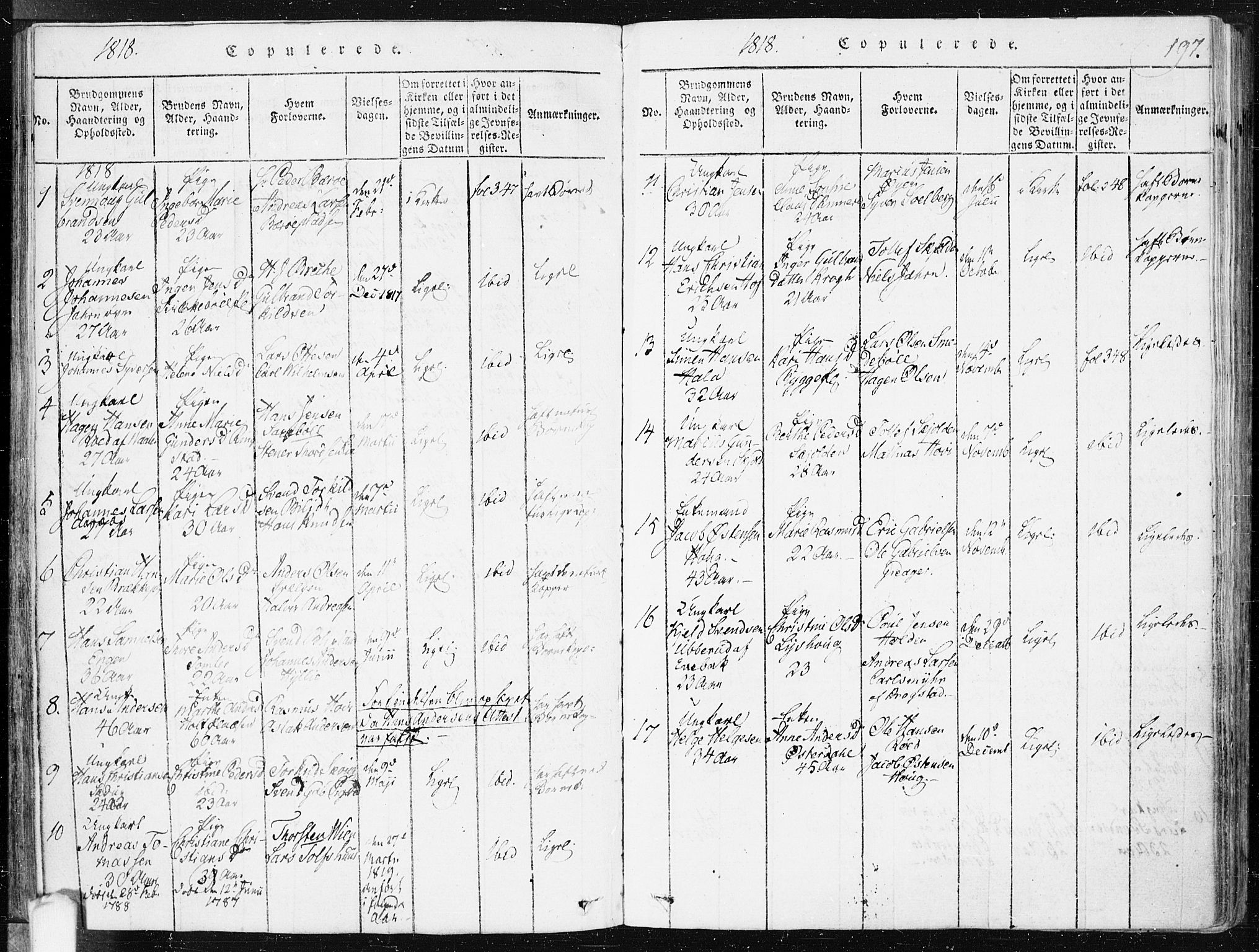 Hobøl prestekontor Kirkebøker, AV/SAO-A-2002/F/Fa/L0002: Parish register (official) no. I 2, 1814-1841, p. 197