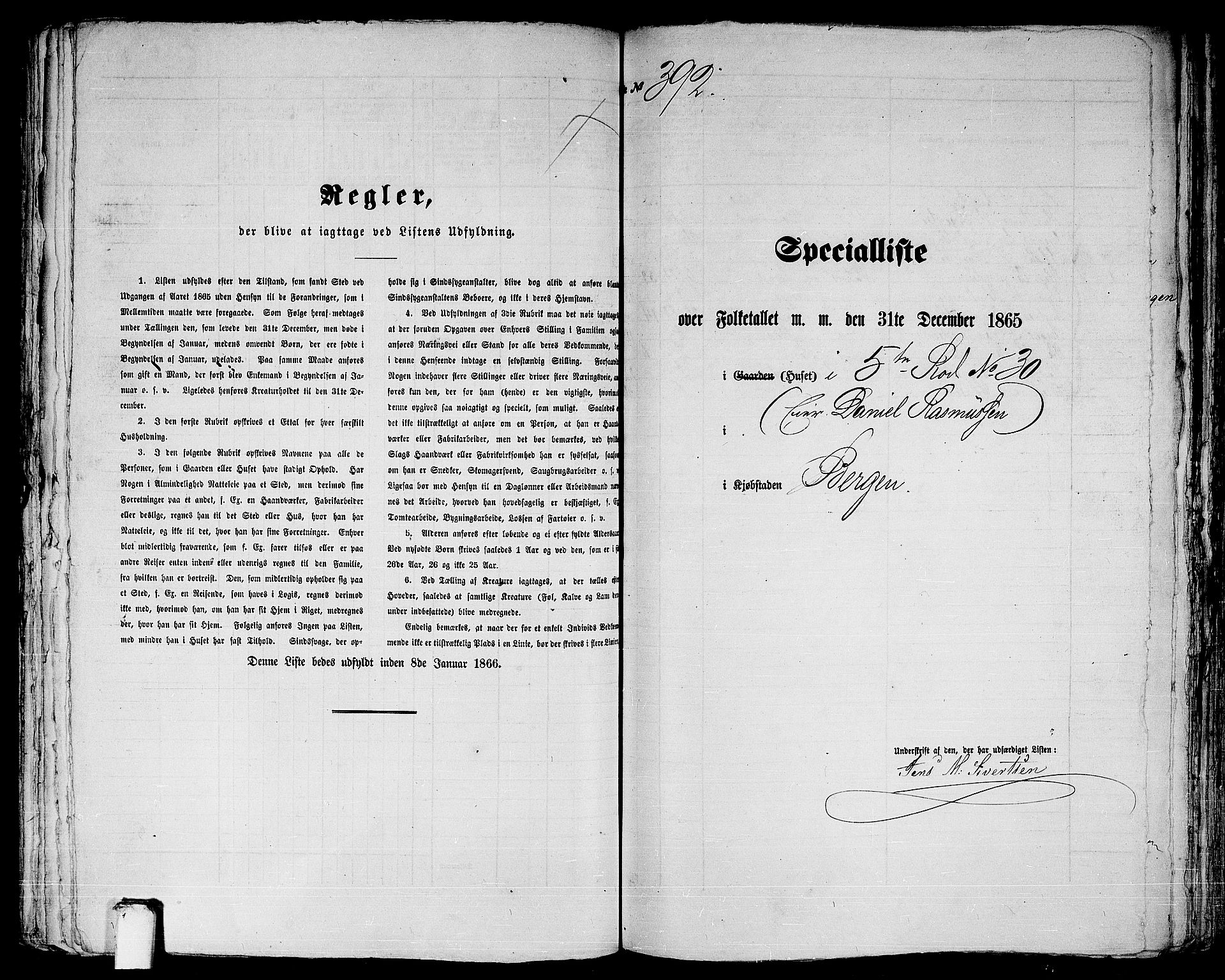 RA, 1865 census for Bergen, 1865, p. 841