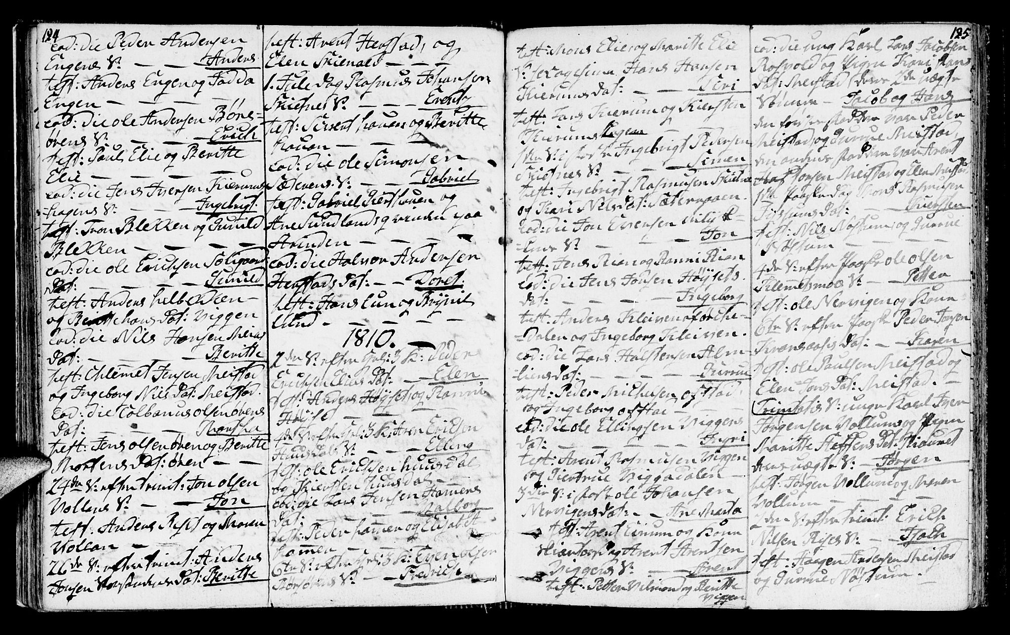 Ministerialprotokoller, klokkerbøker og fødselsregistre - Sør-Trøndelag, SAT/A-1456/665/L0769: Parish register (official) no. 665A04, 1803-1816, p. 124-125