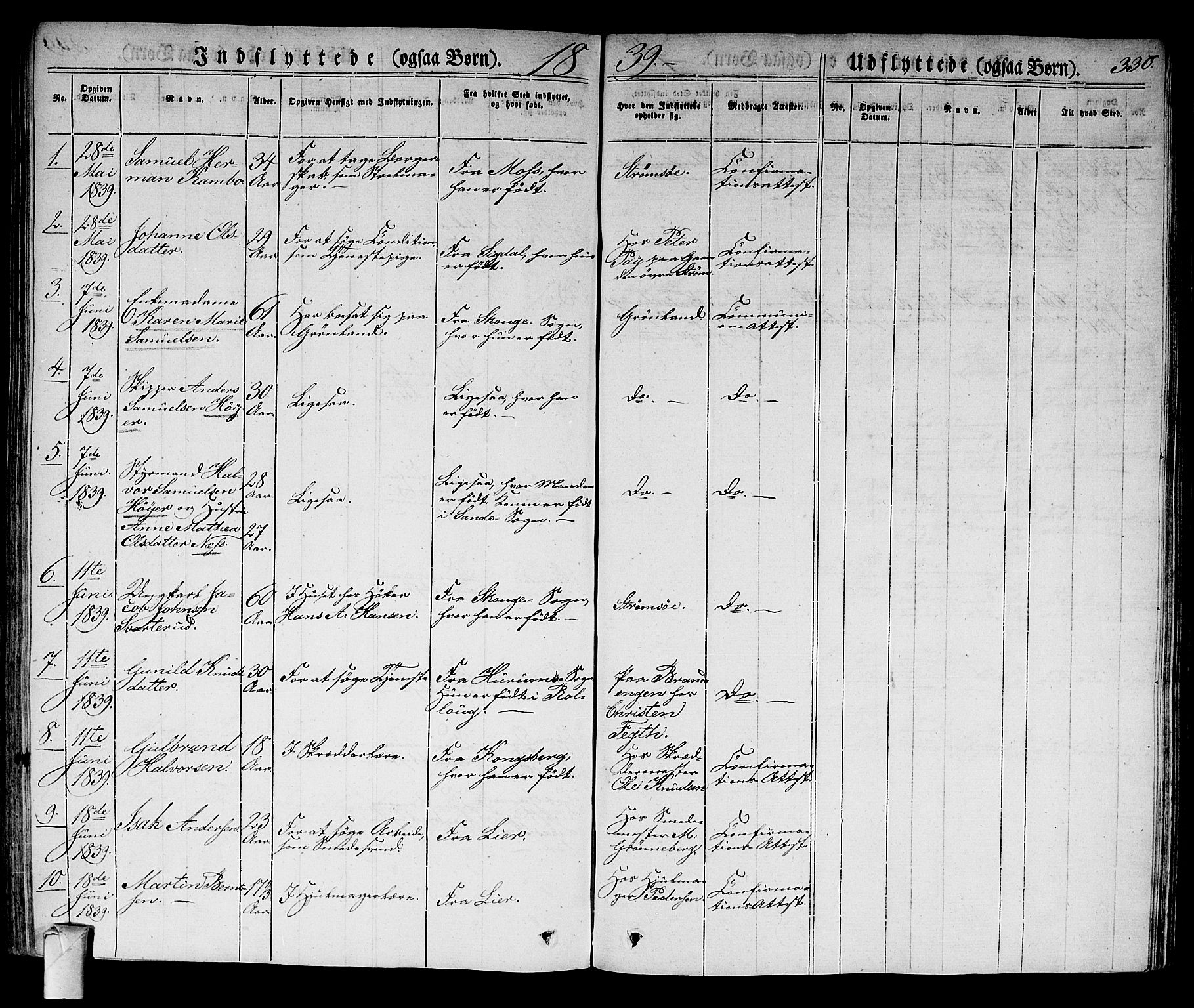Strømsø kirkebøker, SAKO/A-246/F/Fa/L0012: Parish register (official) no. I 12, 1830-1847, p. 330