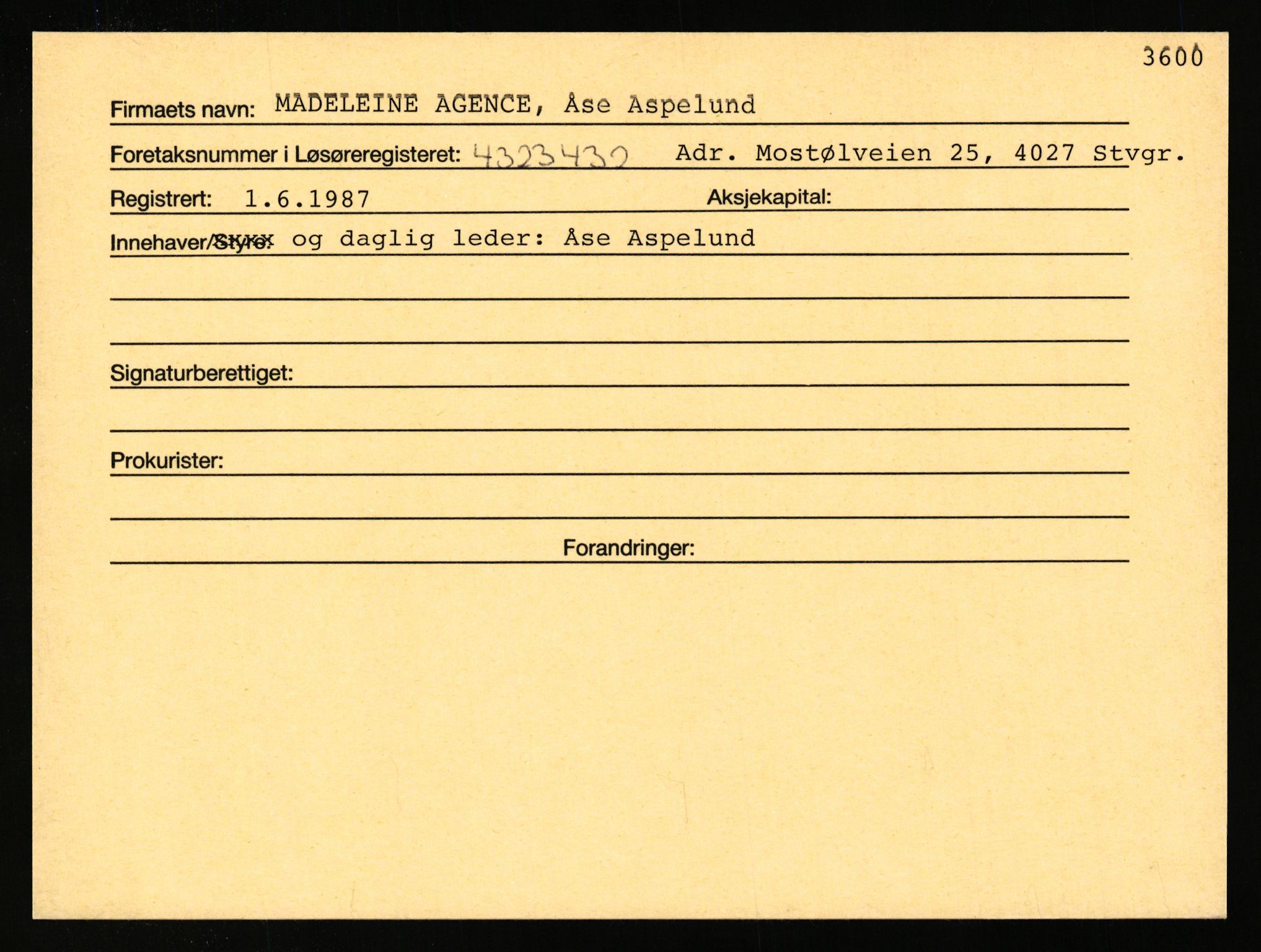 Stavanger byfogd, SAST/A-101408/002/J/Jc/Jcf/L0002: Alfabetisk register. Enkeltmannsforetak, M-Å, 1944-1990, p. 2