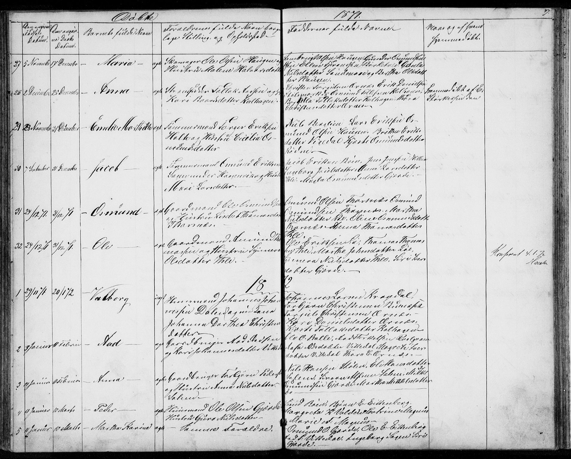Vikedal sokneprestkontor, SAST/A-101840/01/V: Parish register (copy) no. B 9, 1856-1878, p. 47