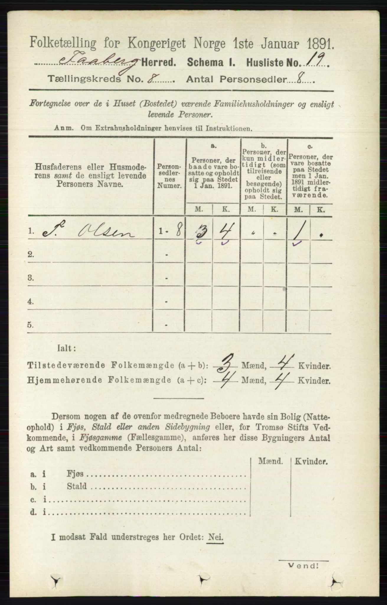 RA, 1891 census for 0524 Fåberg, 1891, p. 3340