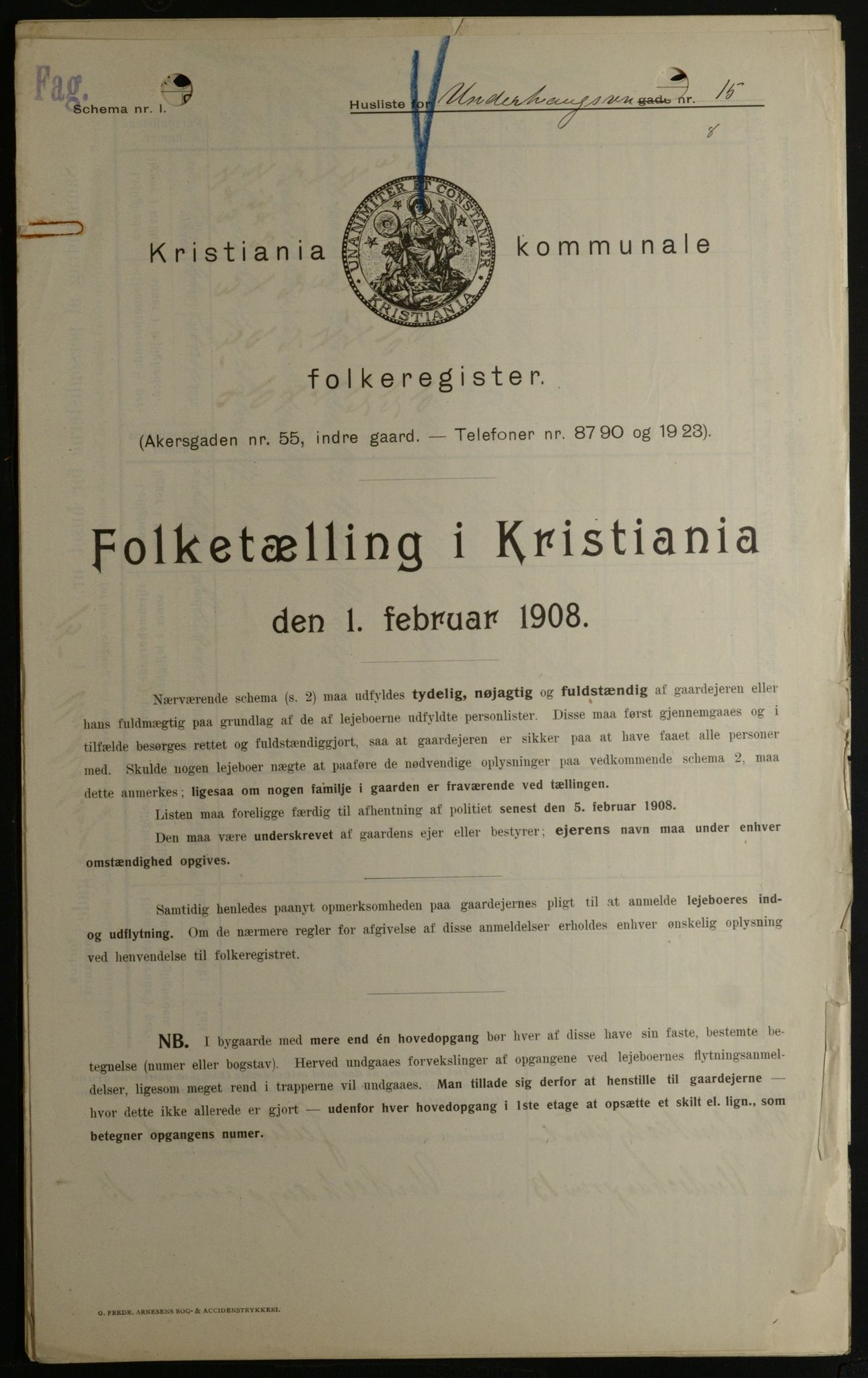 OBA, Municipal Census 1908 for Kristiania, 1908, p. 107622