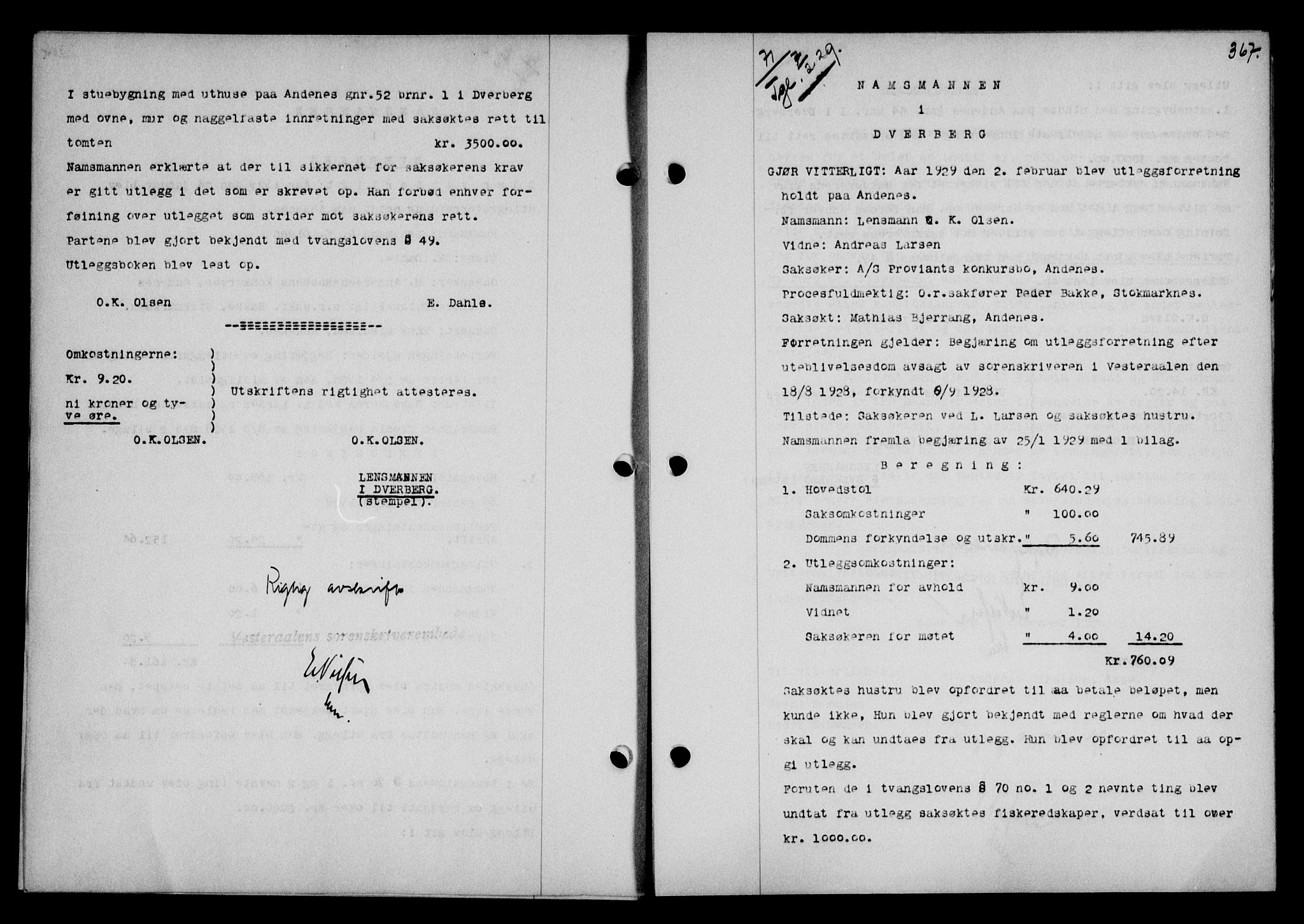 Vesterålen sorenskriveri, SAT/A-4180/1/2/2Ca/L0047: Mortgage book no. 40, 1928-1929, Deed date: 07.02.1929