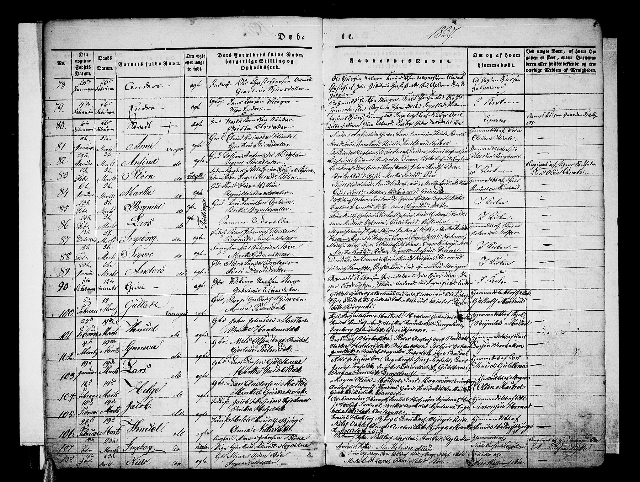 Voss sokneprestembete, SAB/A-79001/H/Haa: Parish register (official) no. A 13, 1836-1851, p. 6