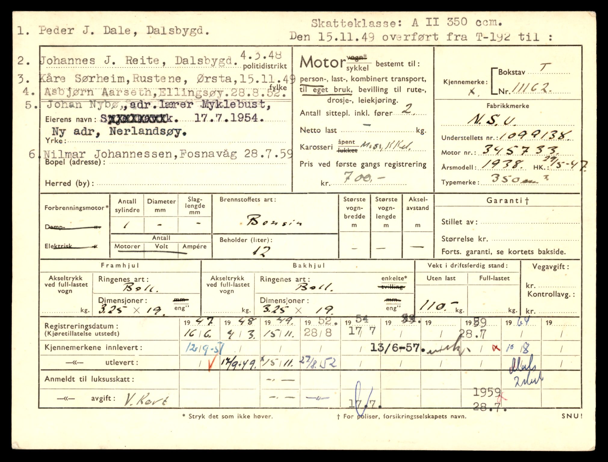 Møre og Romsdal vegkontor - Ålesund trafikkstasjon, AV/SAT-A-4099/F/Fe/L0027: Registreringskort for kjøretøy T 11161 - T 11289, 1927-1998, p. 21