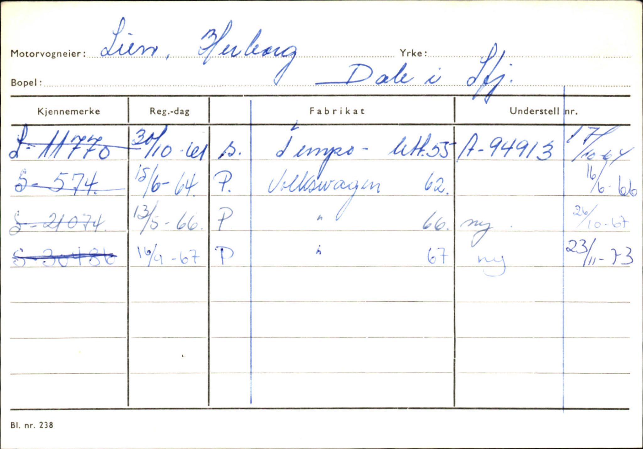 Statens vegvesen, Sogn og Fjordane vegkontor, AV/SAB-A-5301/4/F/L0125: Eigarregister Sogndal V-Å. Aurland A-Å. Fjaler A-N, 1945-1975, p. 2419