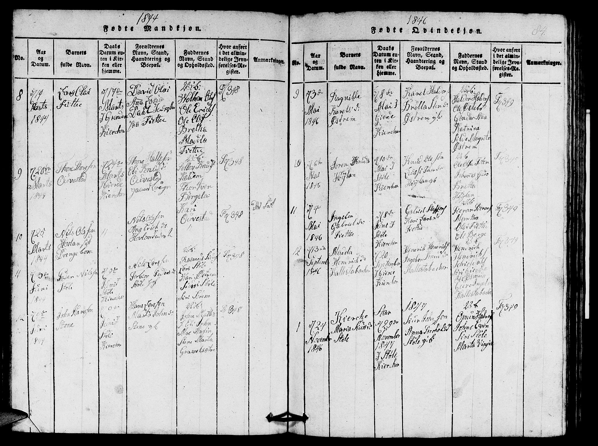 Etne sokneprestembete, SAB/A-75001/H/Hab: Parish register (copy) no. A 1, 1815-1849, p. 84