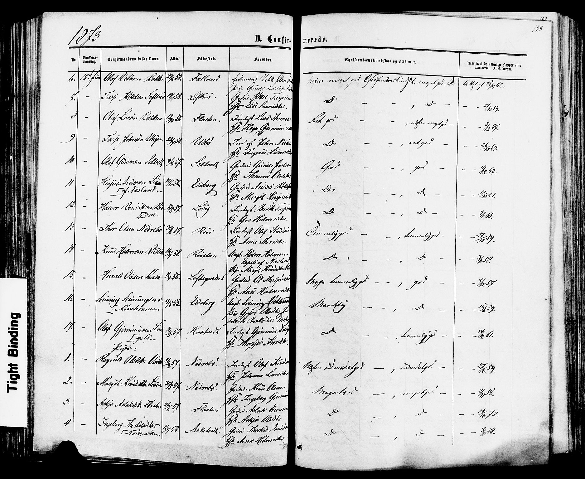Mo kirkebøker, SAKO/A-286/F/Fa/L0006: Parish register (official) no. I 6, 1865-1885, p. 128