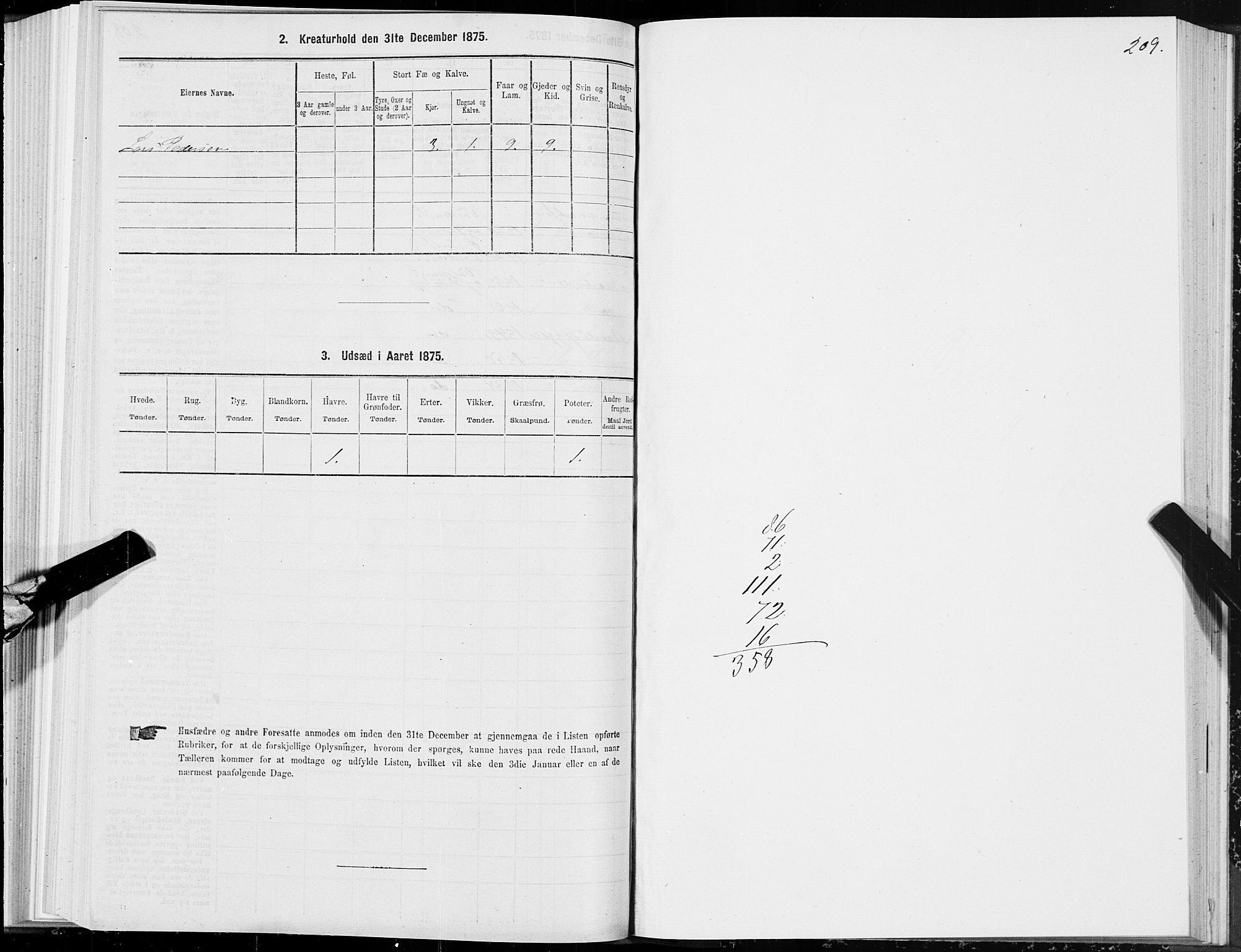 SAT, 1875 census for 1519P Volda, 1875, p. 5209