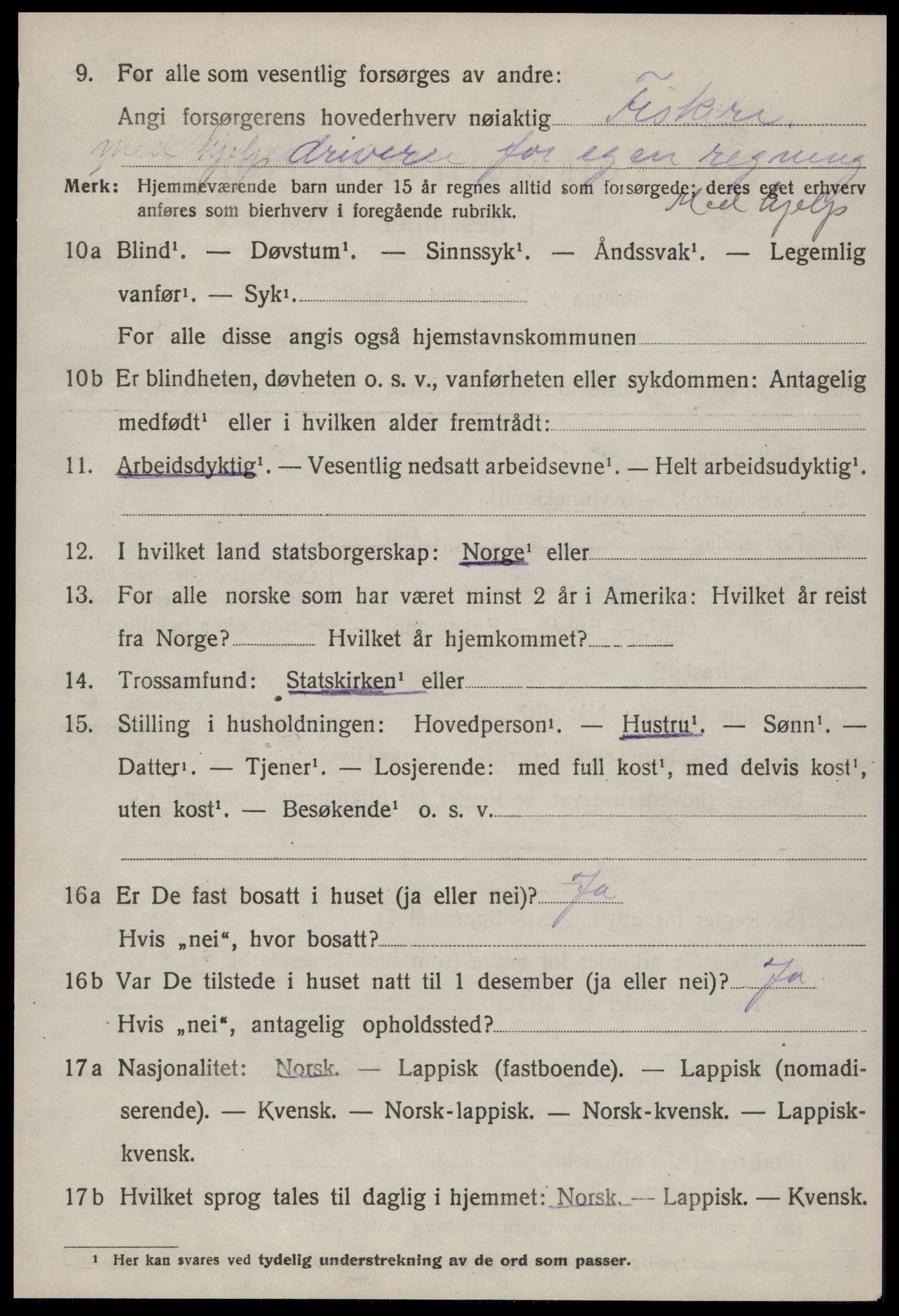 SAT, 1920 census for Malvik, 1920, p. 3199