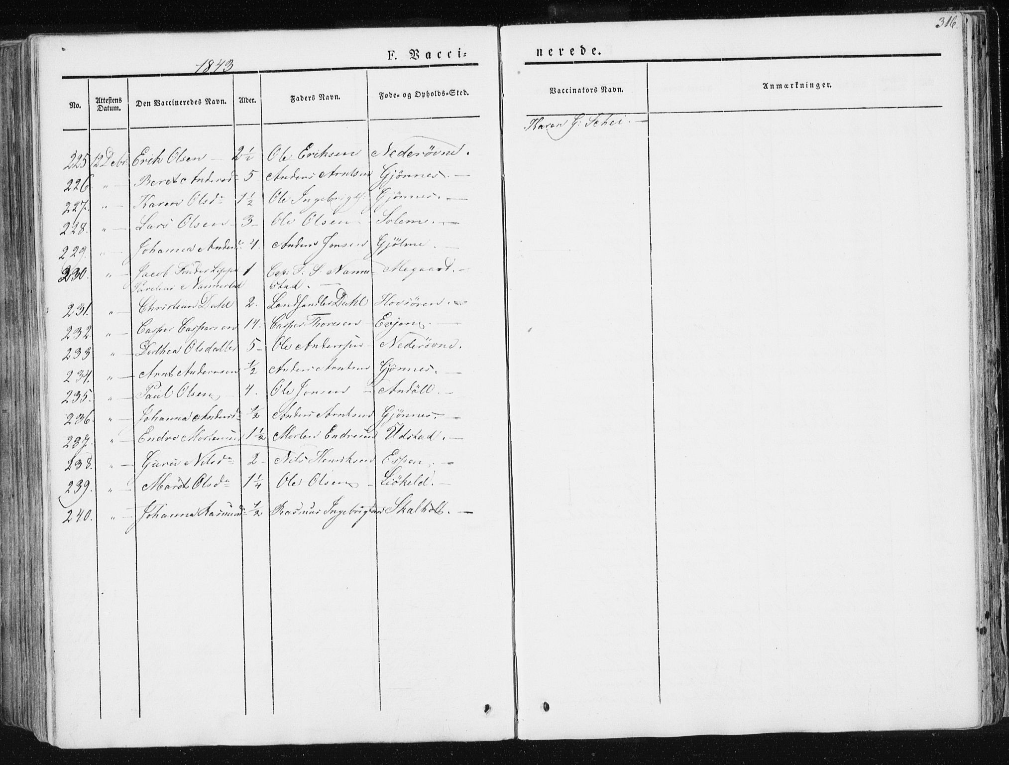 Ministerialprotokoller, klokkerbøker og fødselsregistre - Sør-Trøndelag, SAT/A-1456/668/L0805: Parish register (official) no. 668A05, 1840-1853, p. 316