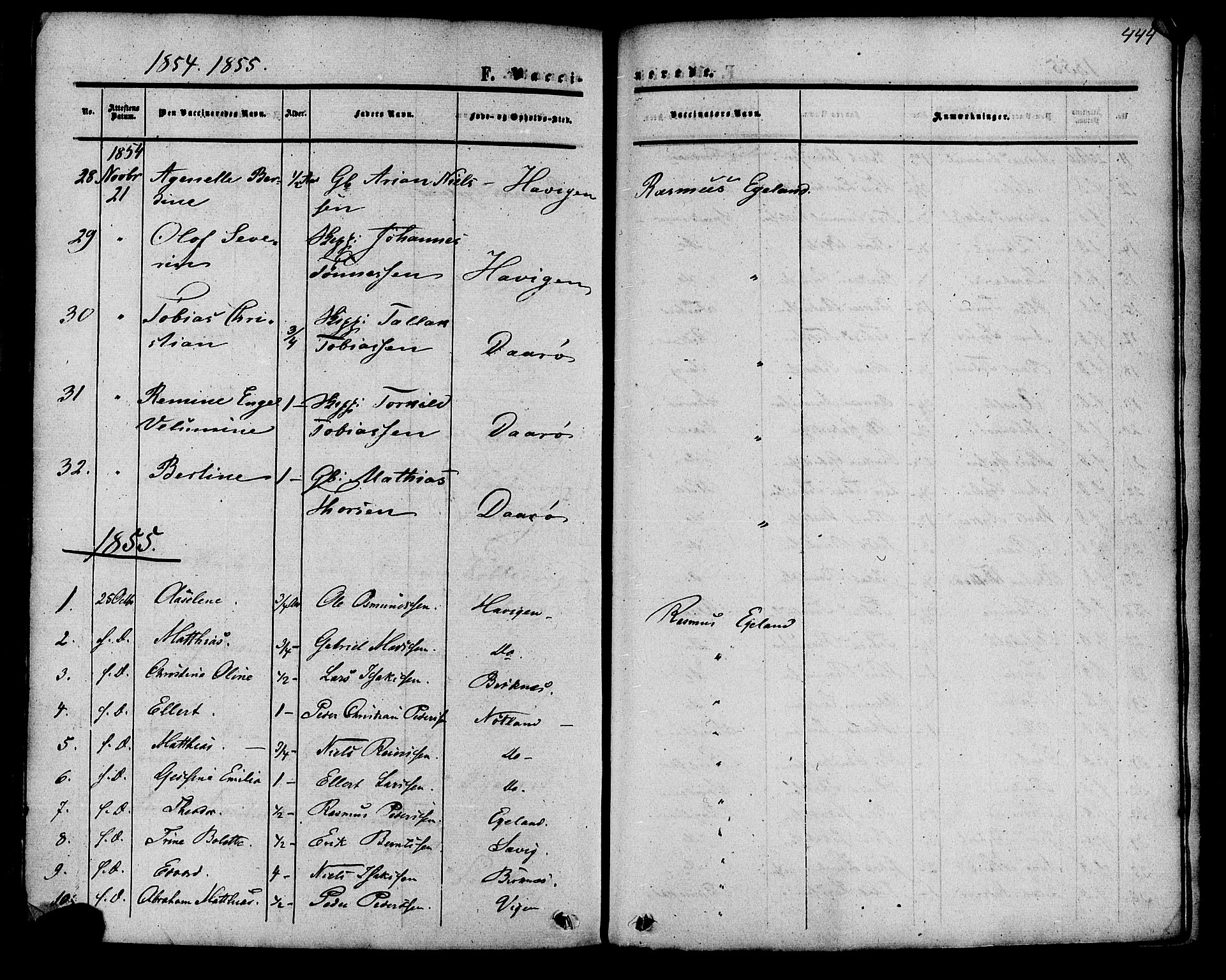 Herad sokneprestkontor, SAK/1111-0018/F/Fa/Fab/L0004: Parish register (official) no. A 4, 1853-1885, p. 444