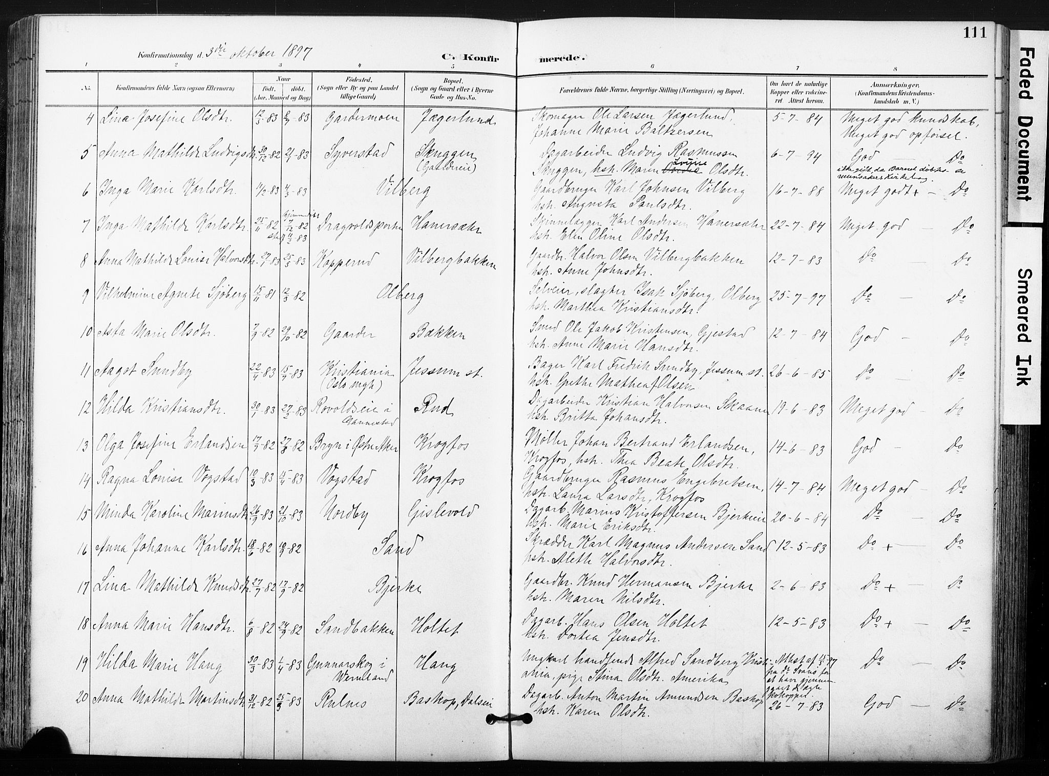 Ullensaker prestekontor Kirkebøker, AV/SAO-A-10236a/F/Fb/L0002: Parish register (official) no. II 2, 1894-1909, p. 111