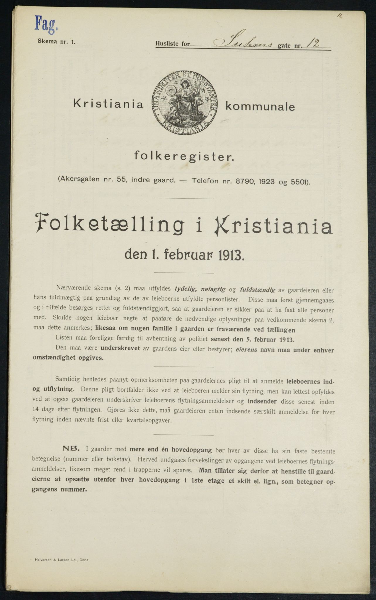 OBA, Municipal Census 1913 for Kristiania, 1913, p. 104702