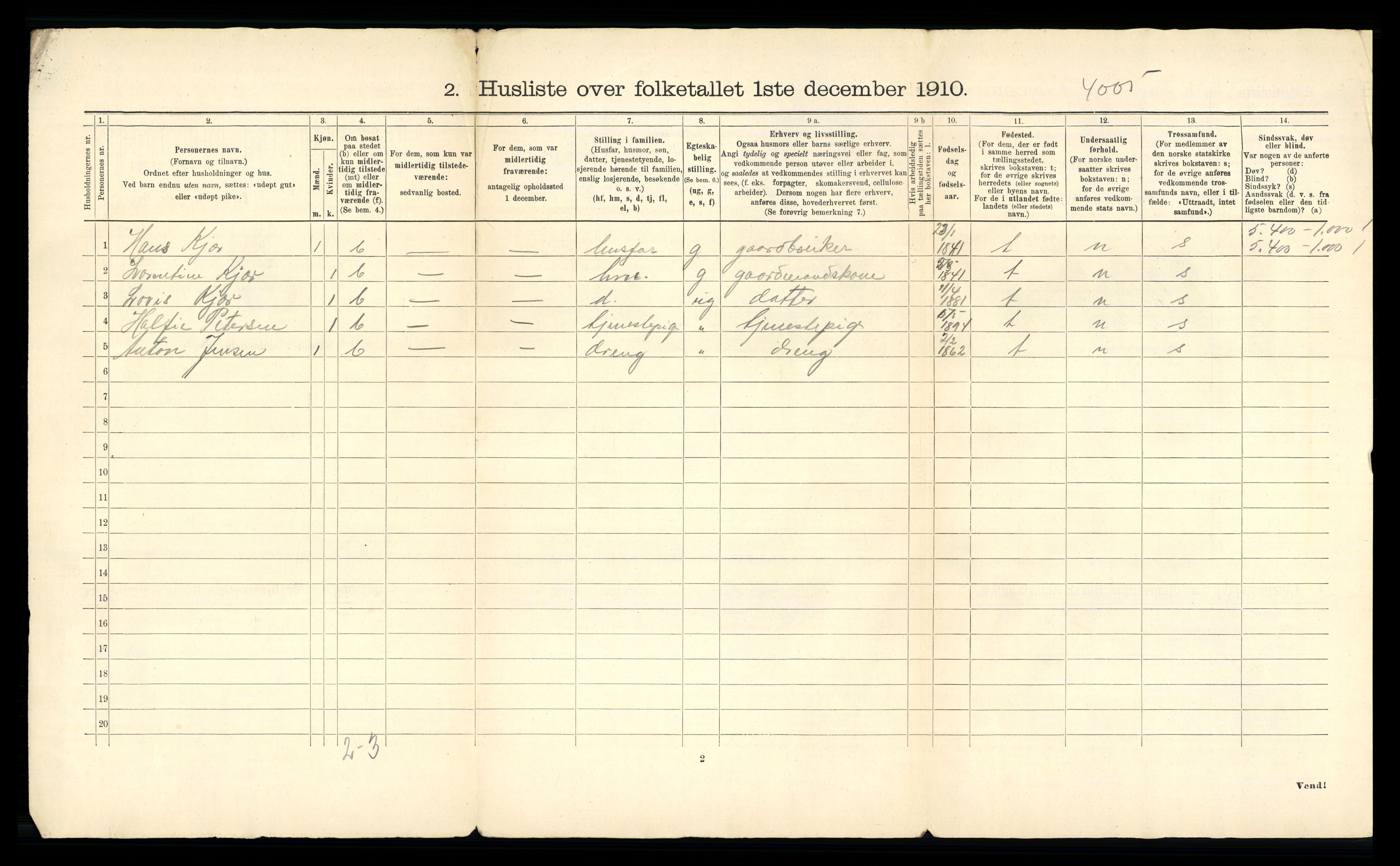 RA, 1910 census for Tromsøysund, 1910, p. 48