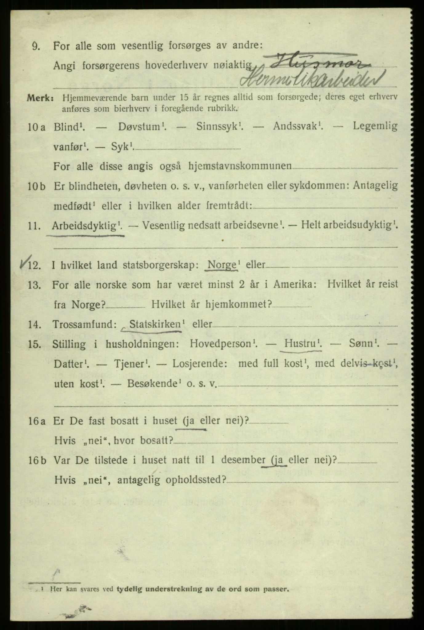 SAB, 1920 census for Bergen, 1920, p. 118410