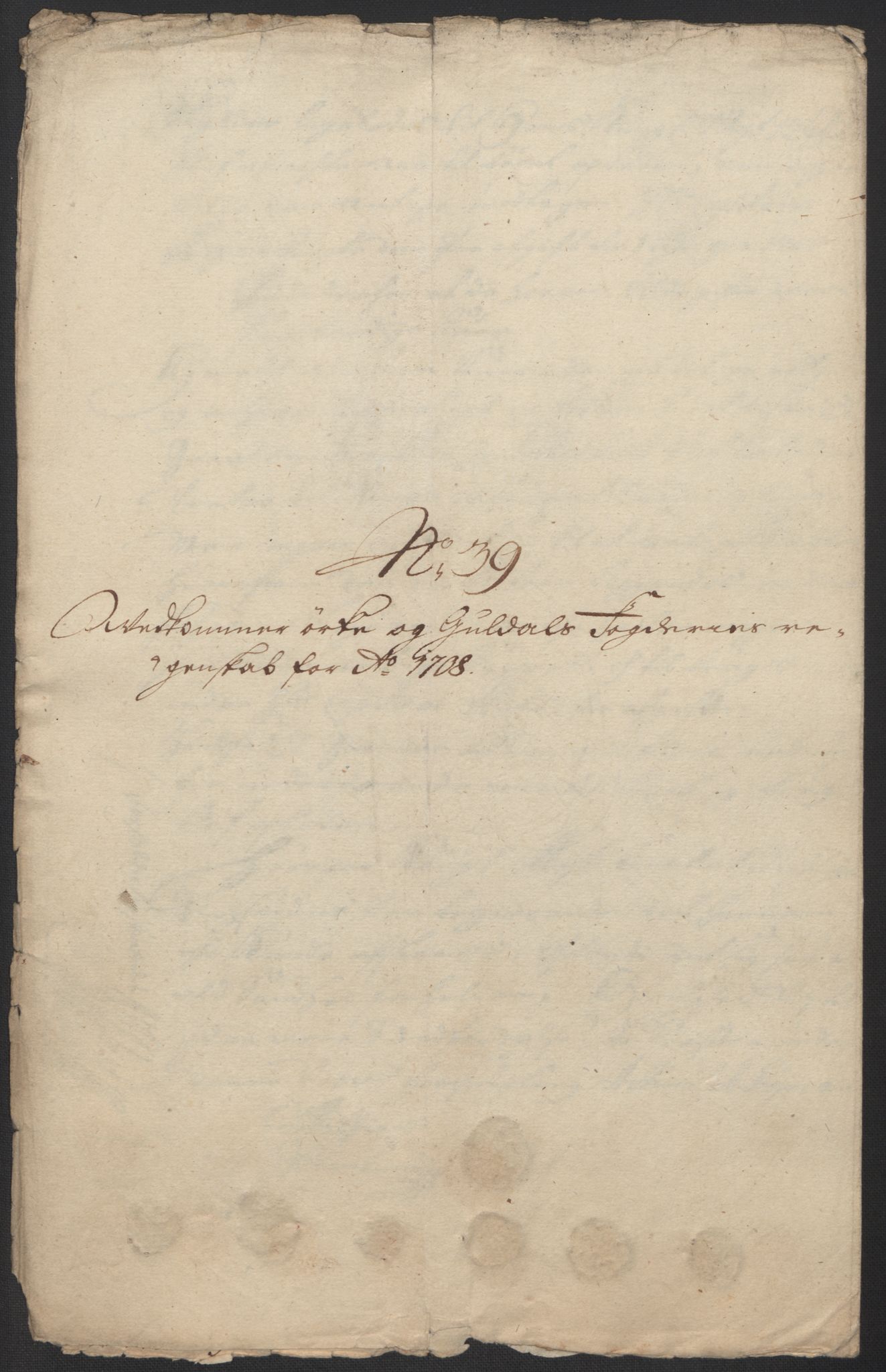 Rentekammeret inntil 1814, Reviderte regnskaper, Fogderegnskap, RA/EA-4092/R60/L3958: Fogderegnskap Orkdal og Gauldal, 1708, p. 410