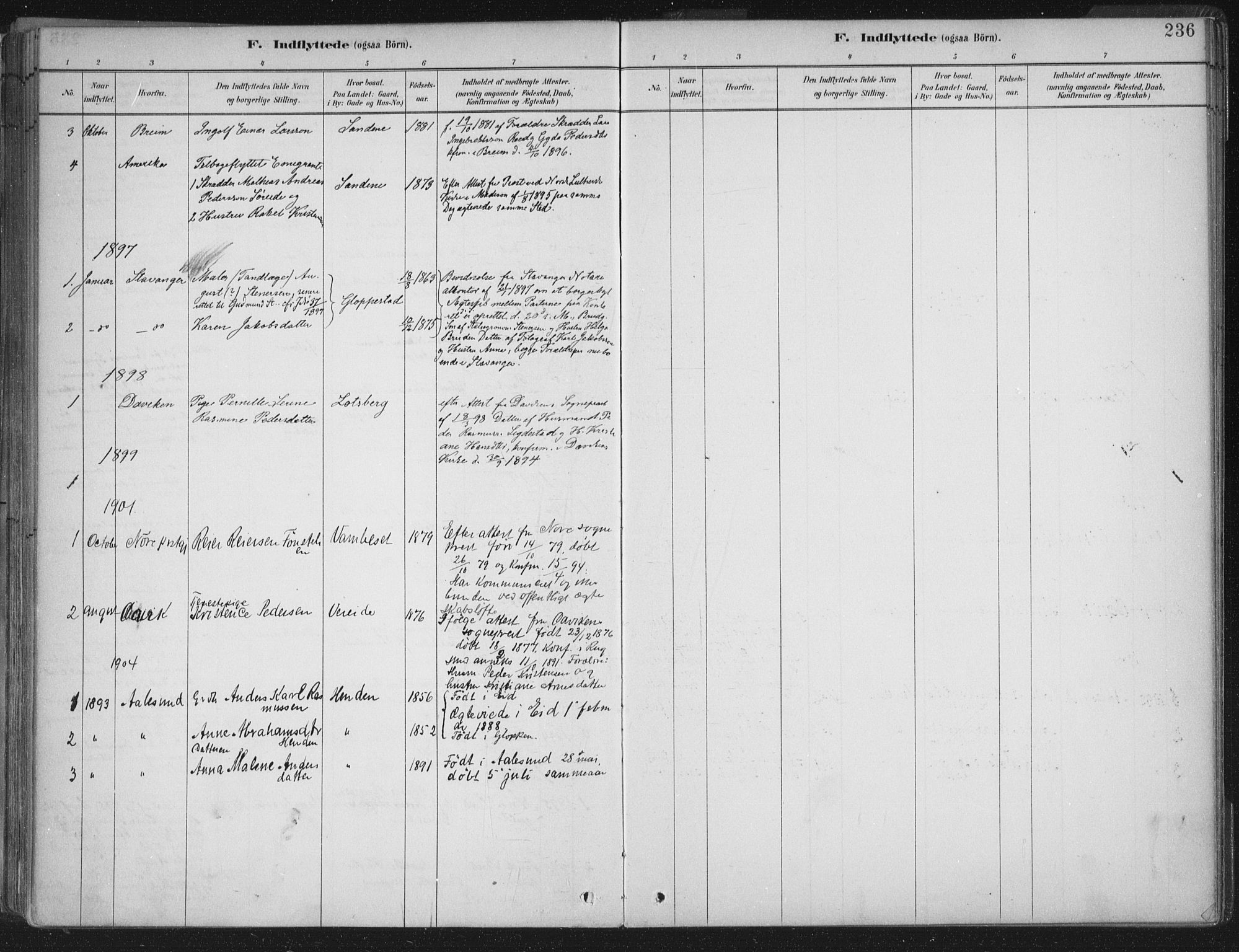 Gloppen sokneprestembete, AV/SAB-A-80101/H/Haa/Haab/L0001: Parish register (official) no. B  1, 1885-1905, p. 236