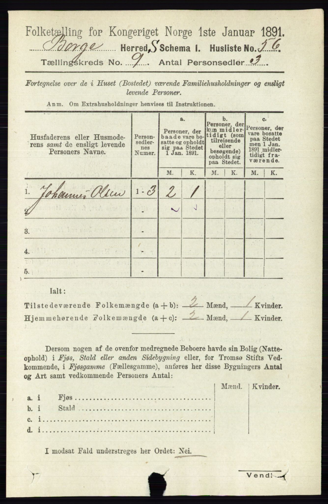 RA, 1891 census for 0113 Borge, 1891, p. 5752